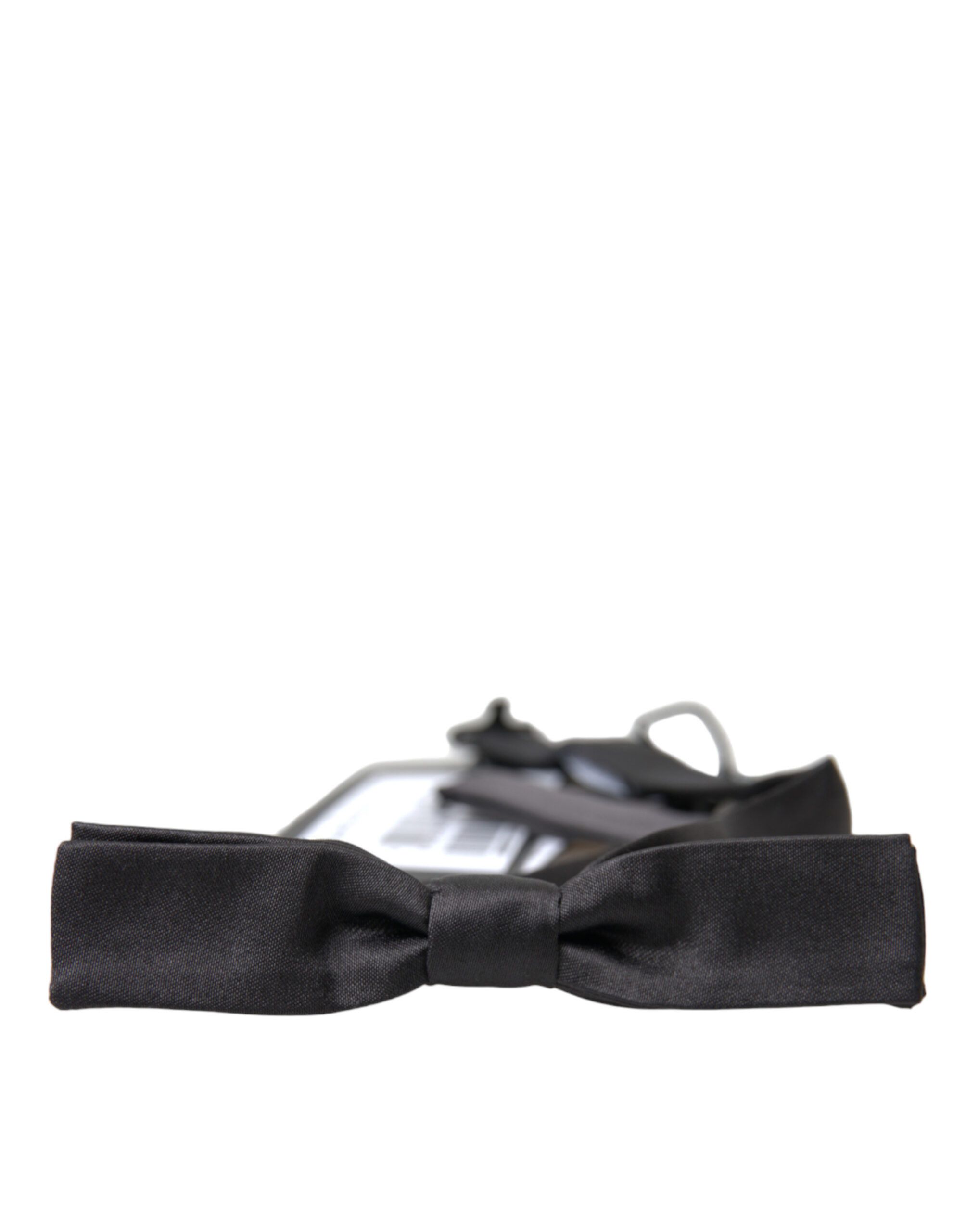 Dolce & Gabbana Elegant Dark Grey Silk Bow Men's Tie Size ONE SIZE - 3 Thumbnail