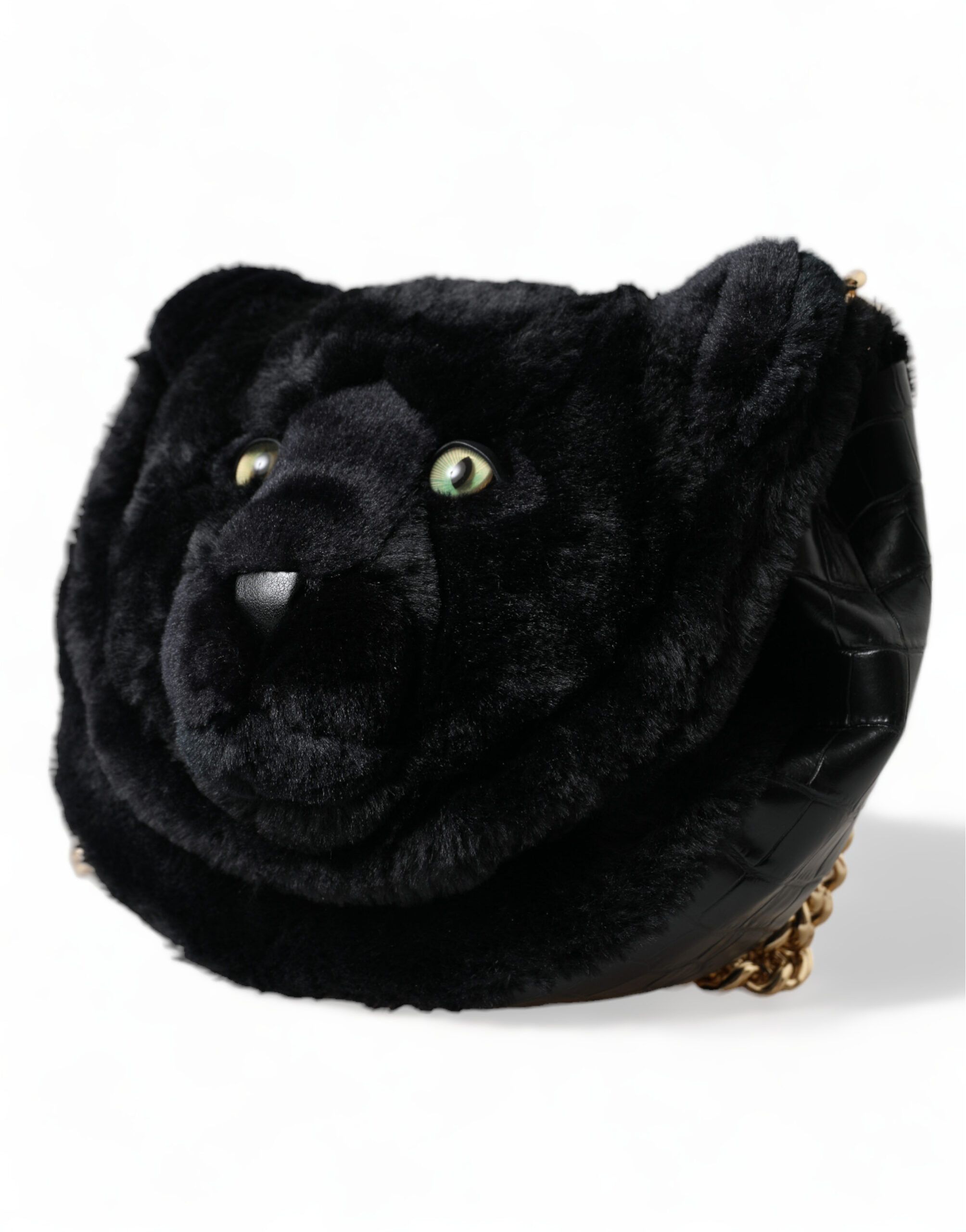 Dolce & Gabbana Exquisite Croc-Embossed Panther Shoulder Women's Bag Size ONE SIZE - 2 Thumbnail