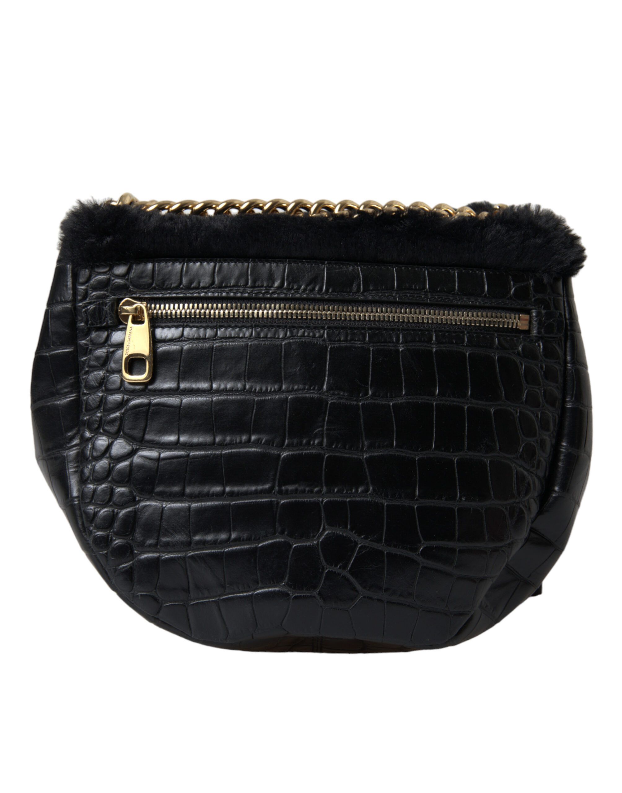 Dolce & Gabbana Exquisite Croc-Embossed Panther Shoulder Women's Bag Size ONE SIZE - 3 Thumbnail