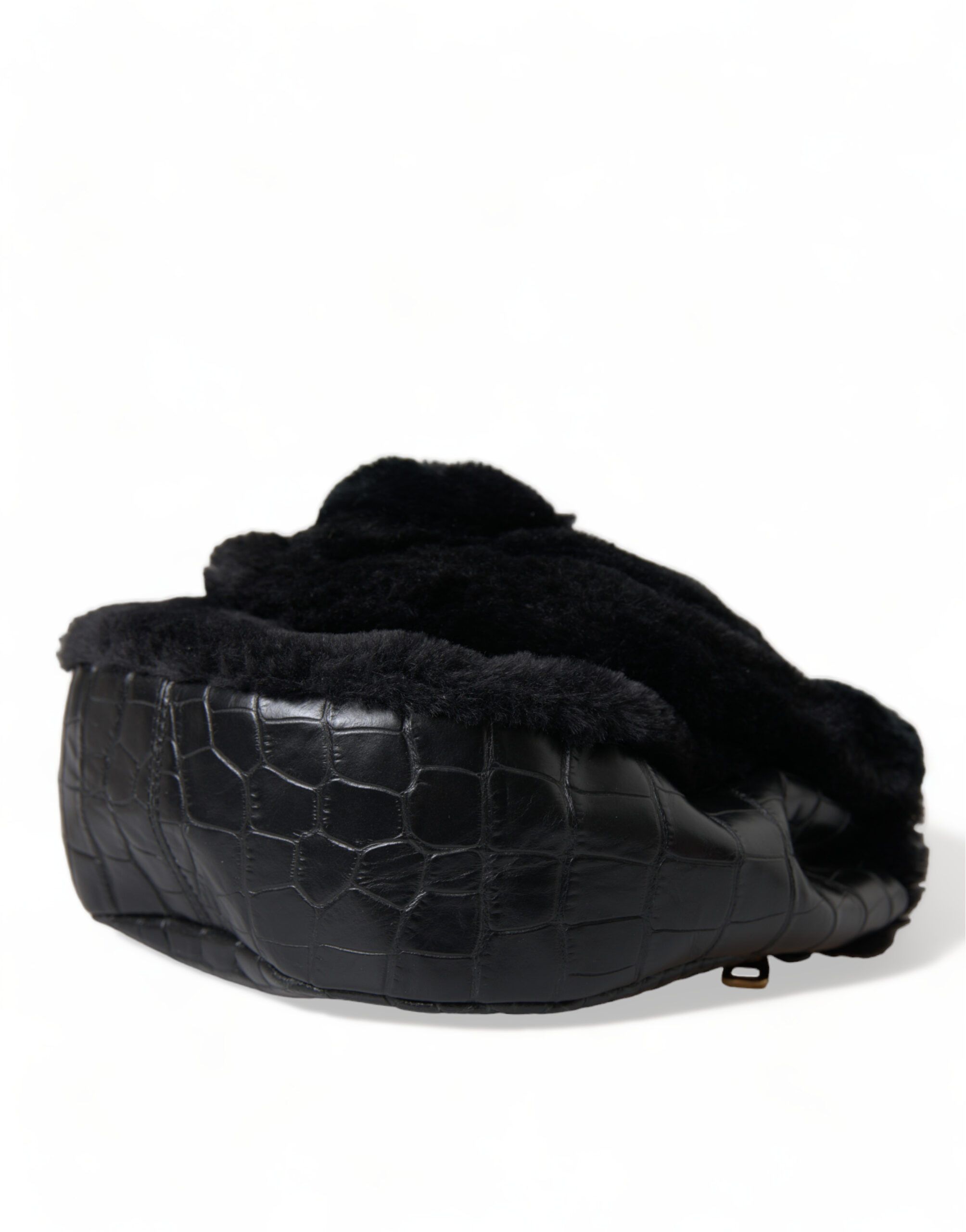 Dolce & Gabbana Exquisite Croc-Embossed Panther Shoulder Women's Bag Size ONE SIZE - 5 Thumbnail
