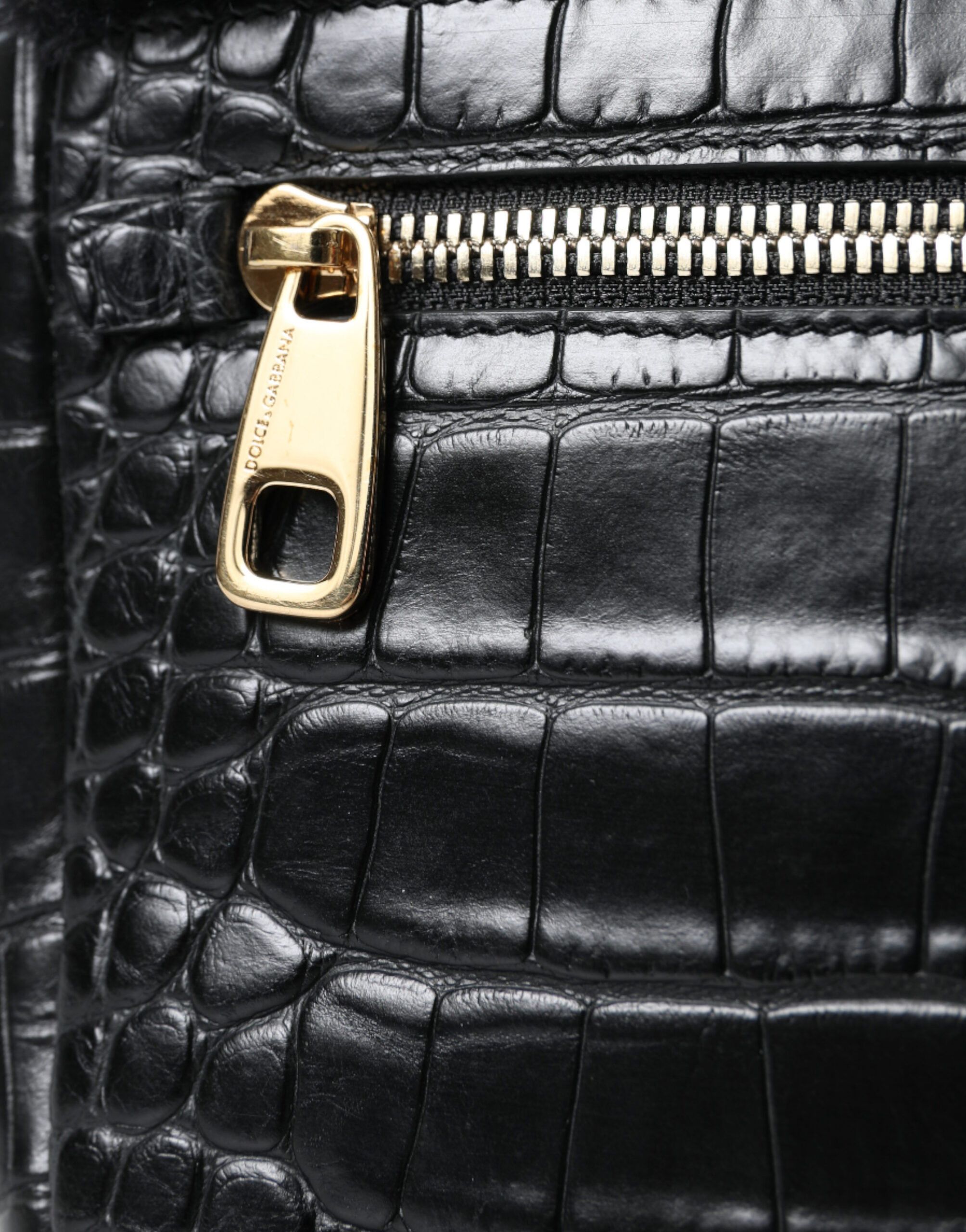Dolce & Gabbana Exquisite Croc-Embossed Panther Shoulder Women's Bag Size ONE SIZE - 4 Thumbnail