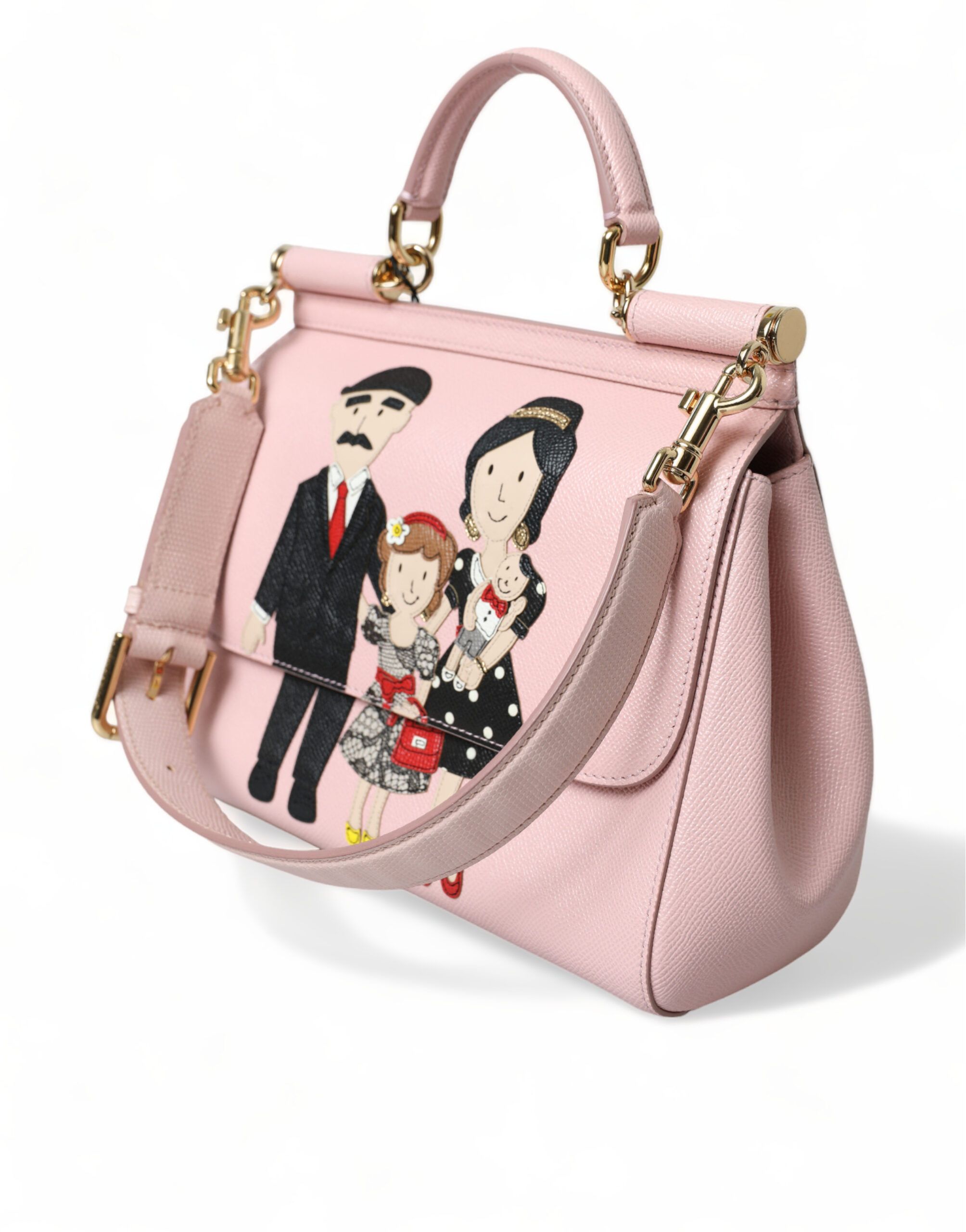 Dolce & Gabbana Chic Pink Sicily Leather Shoulder Women's Bag Size ONE SIZE - 2 Thumbnail