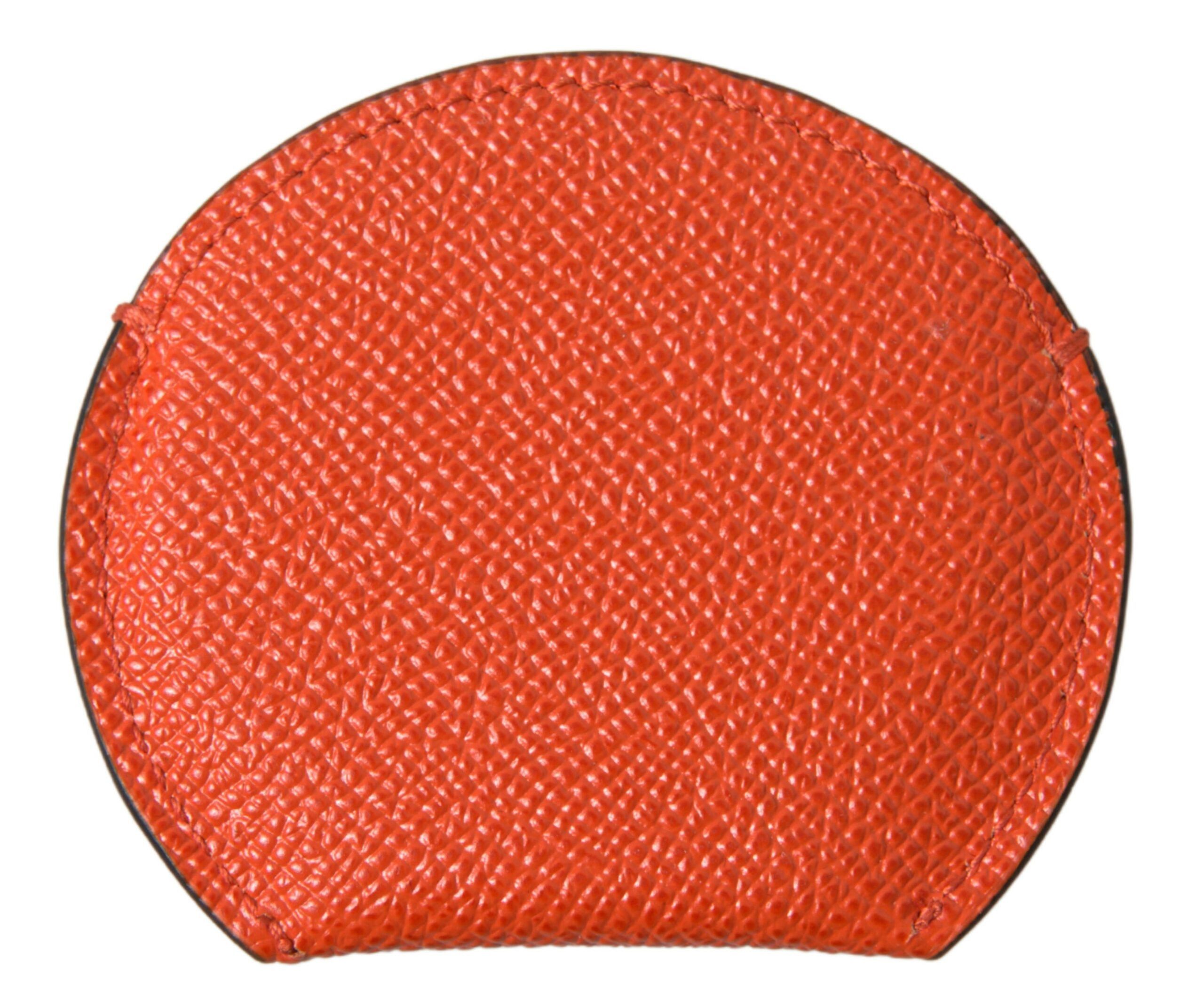 Dolce & Gabbana Elegant Orange Calfskin Mirror Women's Holder Size ONE SIZE - 3 Thumbnail