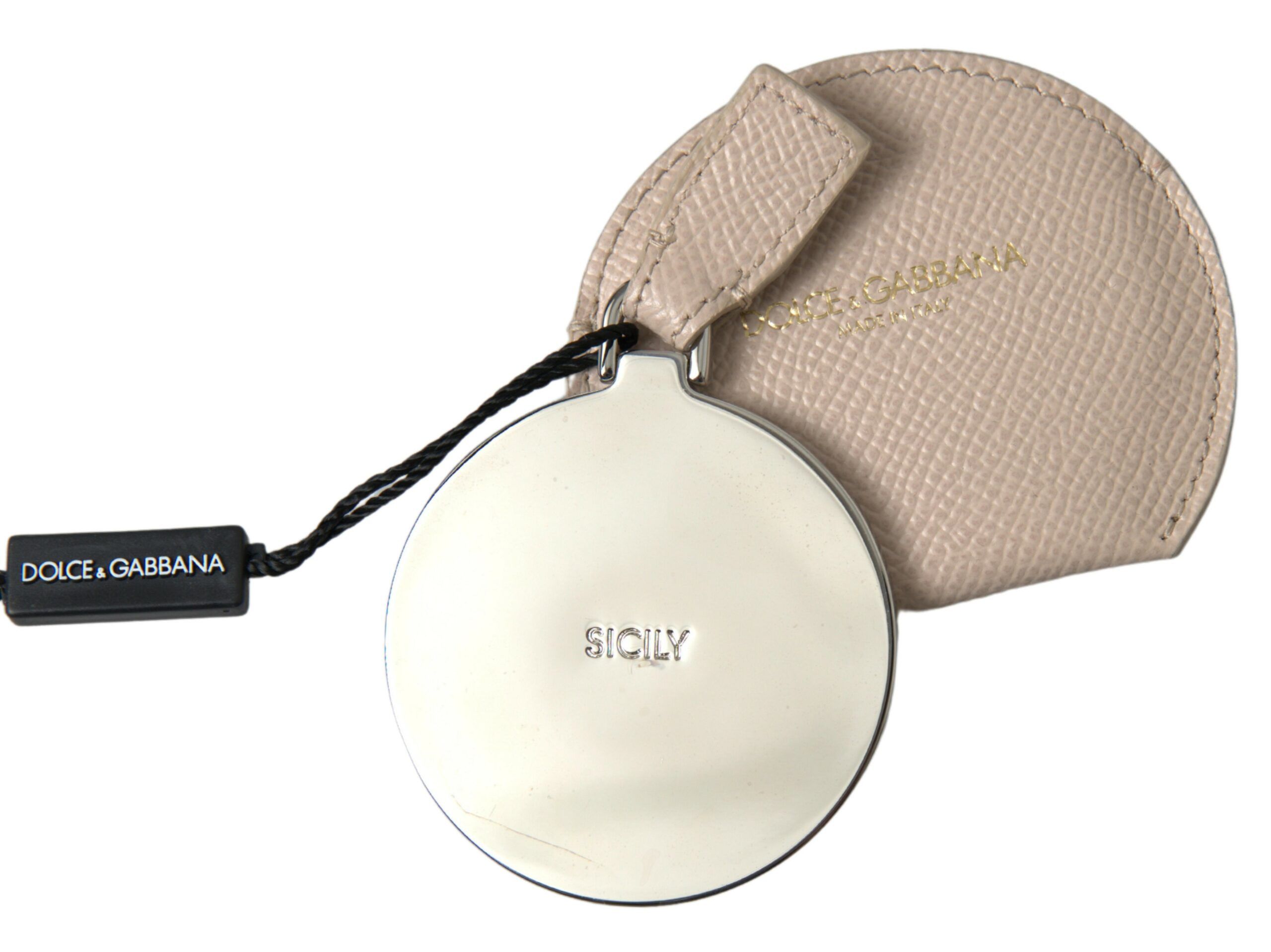 Dolce & Gabbana Elegant Calfskin Leather Hand Mirror Women's Holder Size ONE SIZE - 4 Thumbnail