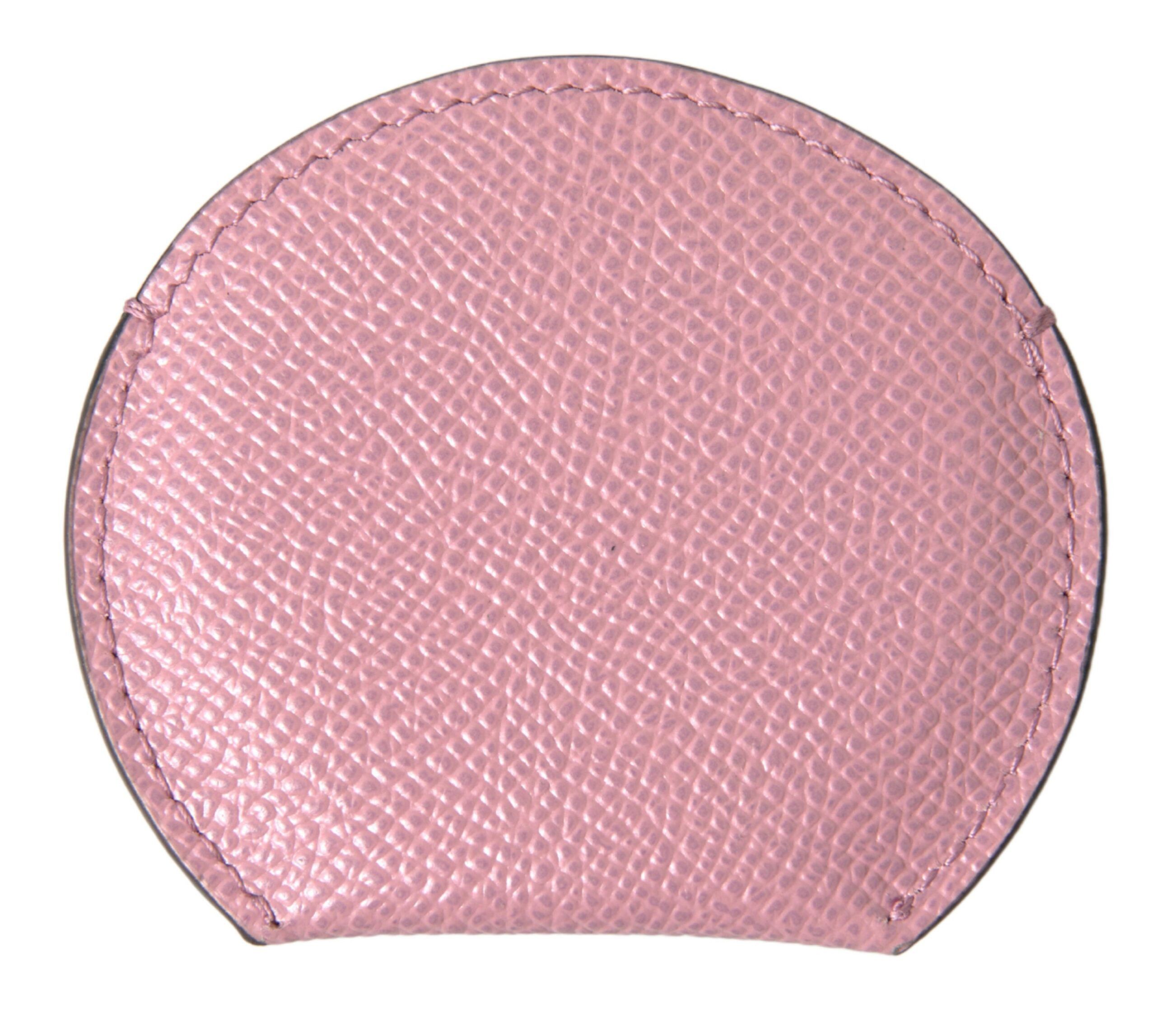 Dolce & Gabbana Elegant Pink Leather Hand Mirror Women's Holder Size ONE SIZE - 2 Thumbnail