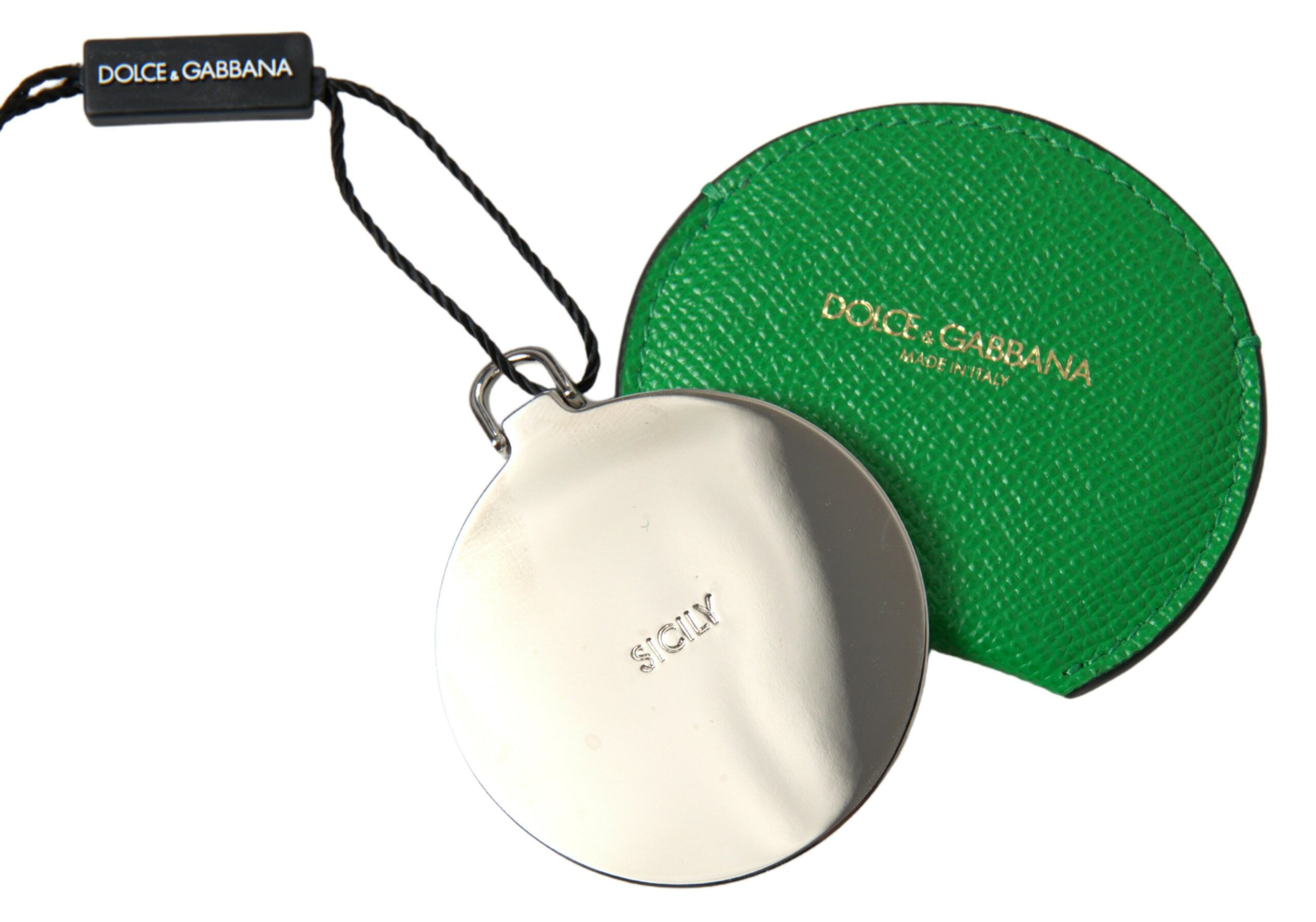 Dolce & Gabbana Elegant Calfskin Leather Mirror Women's Holder Size ONE SIZE - 4 Thumbnail