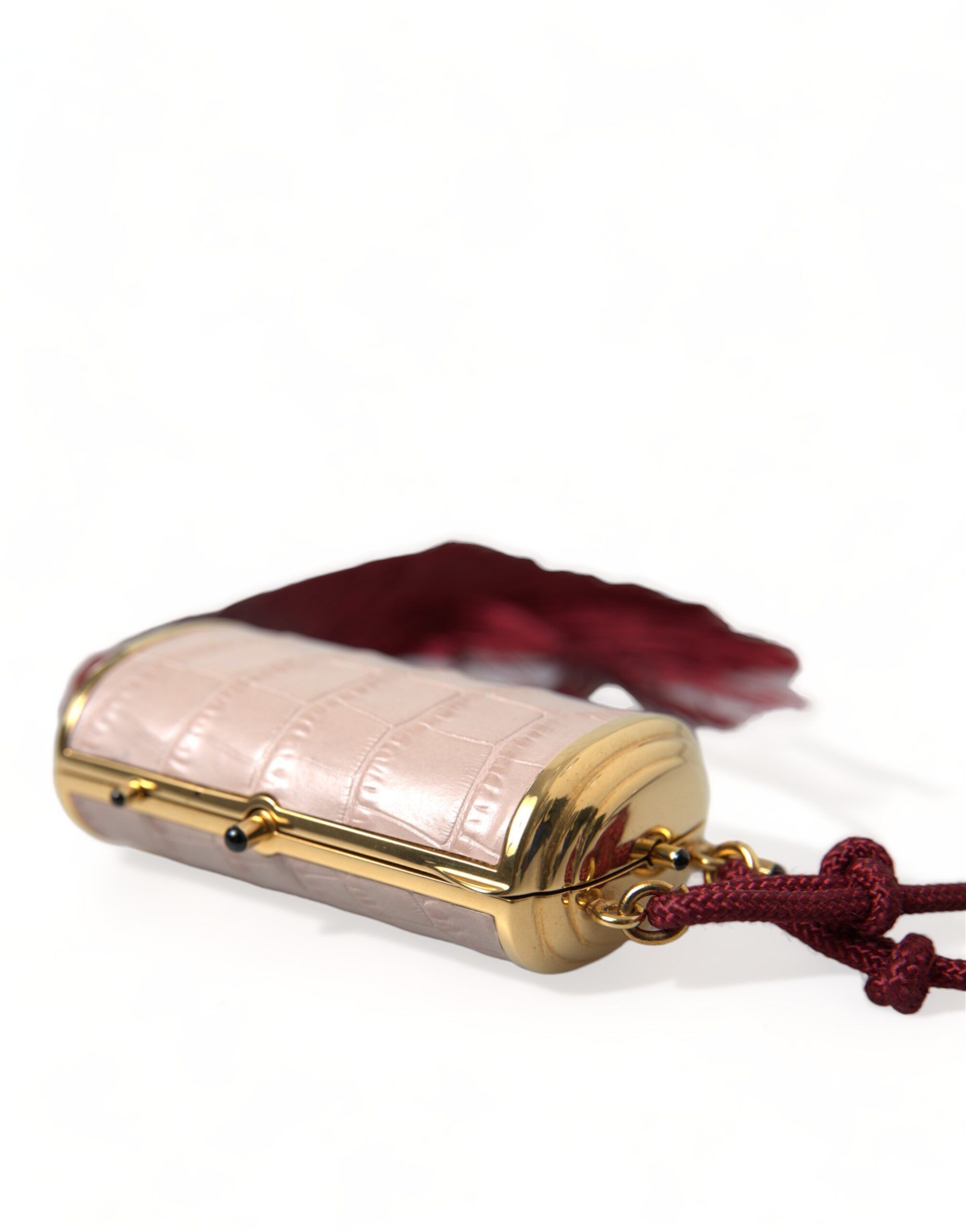 Dolce & Gabbana Exotic Pink Leather Mini Mirror Bag with Women's Tassel Size ONE SIZE - 4 Thumbnail