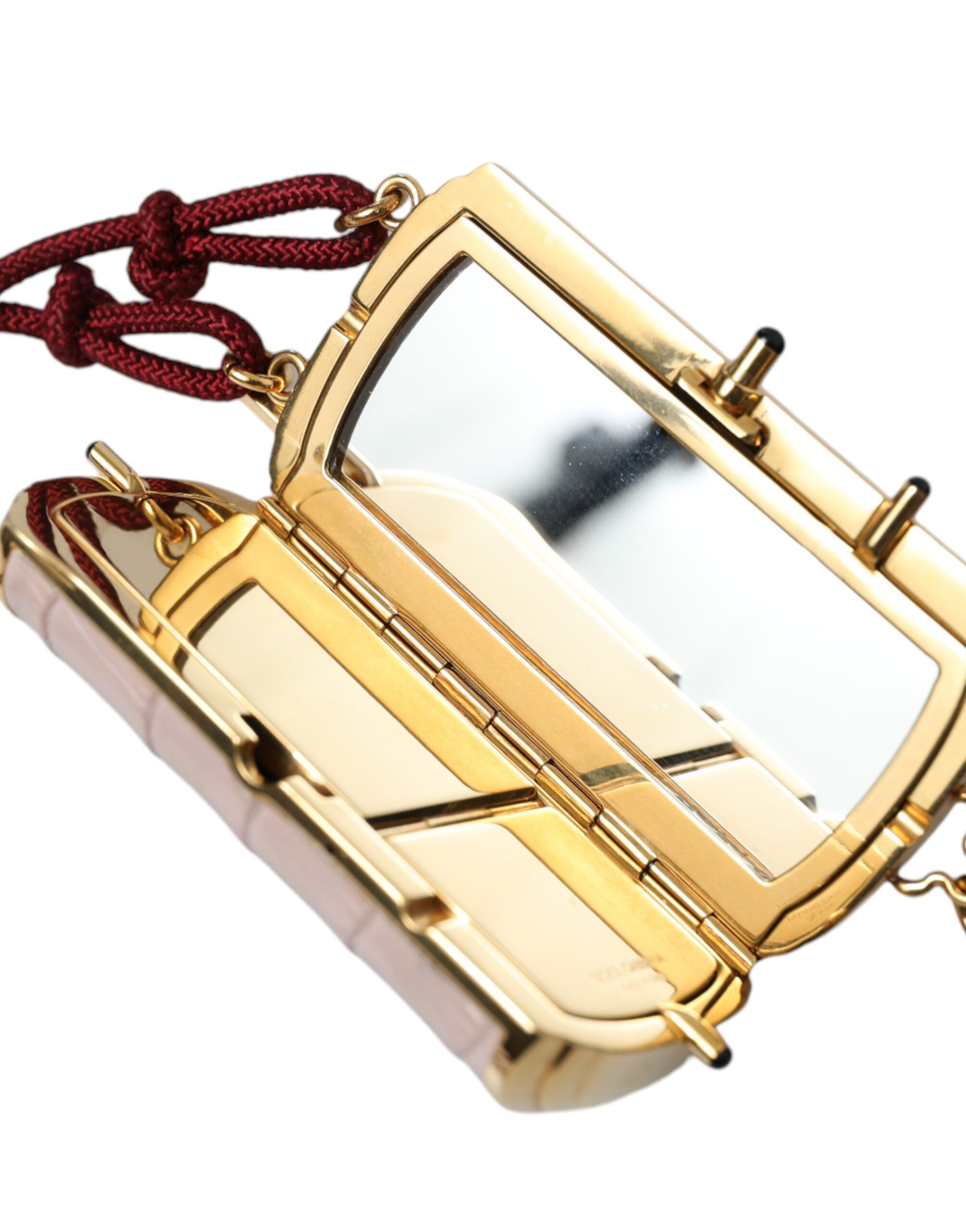 Dolce & Gabbana Exotic Pink Leather Mini Mirror Bag with Women's Tassel Size ONE SIZE - 5 Thumbnail