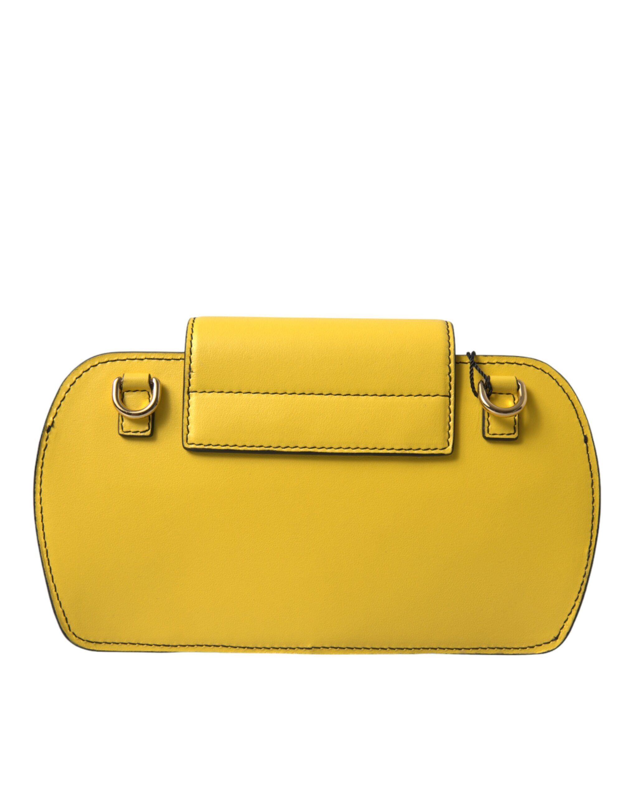 Dolce & Gabbana Exquisite Yellow Leather Eyewear Women's Case Size ONE SIZE - 3 Thumbnail