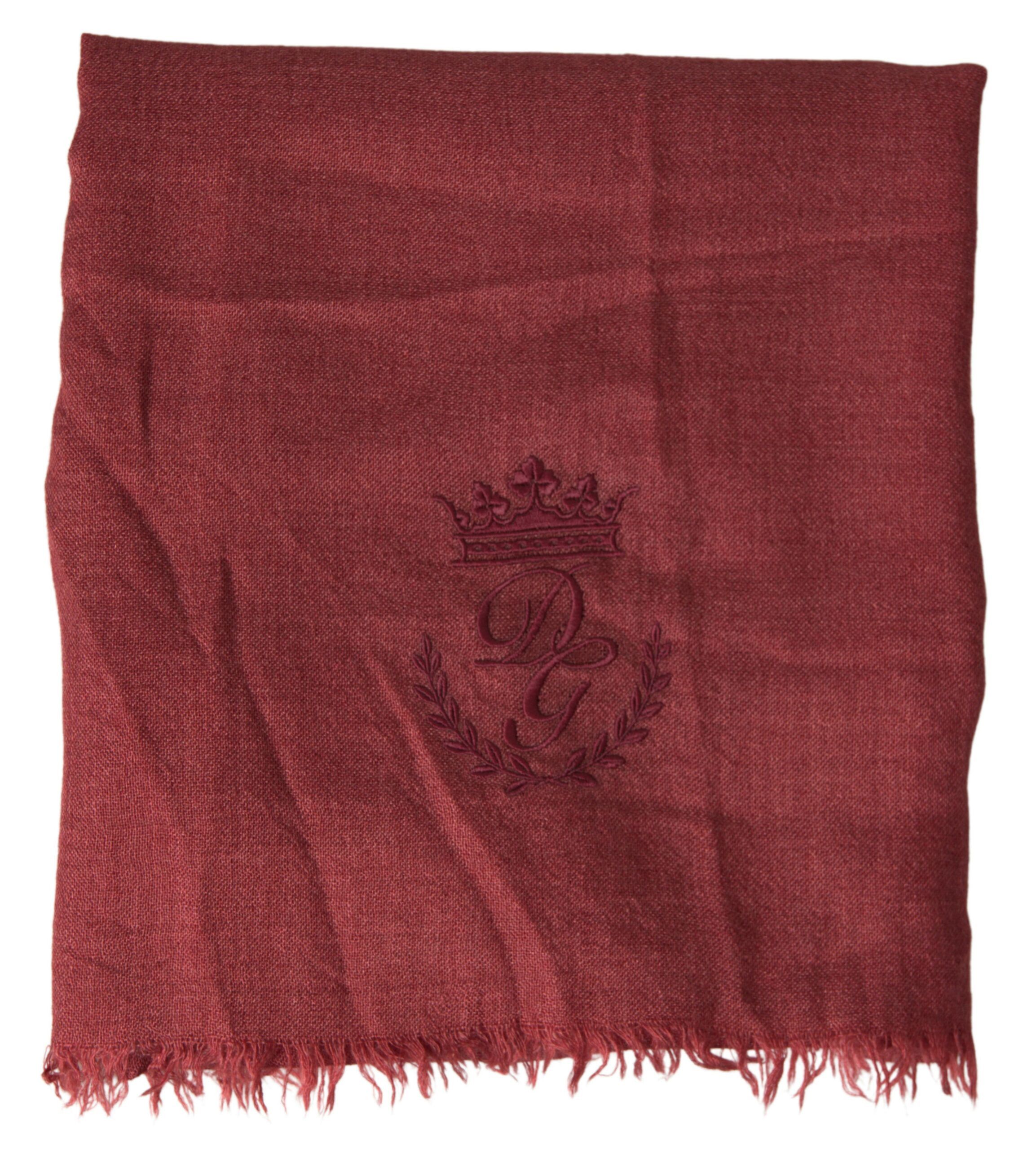 Dolce & Gabbana Luxury Cashmere Silk Men's Maroon Men's Scarf Size ONE SIZE - 2 Thumbnail