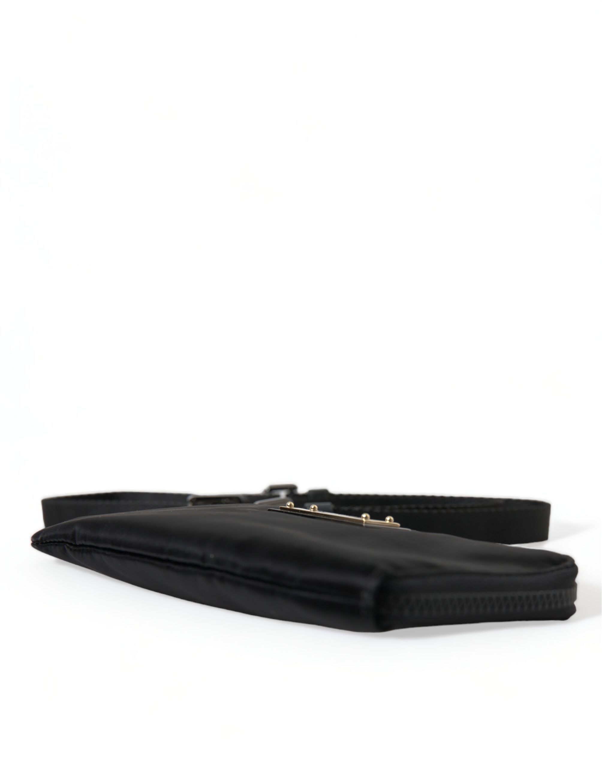 Dolce & Gabbana Elegant Black Nylon & Leather Women's Pouch Size ONE SIZE - 5 Thumbnail