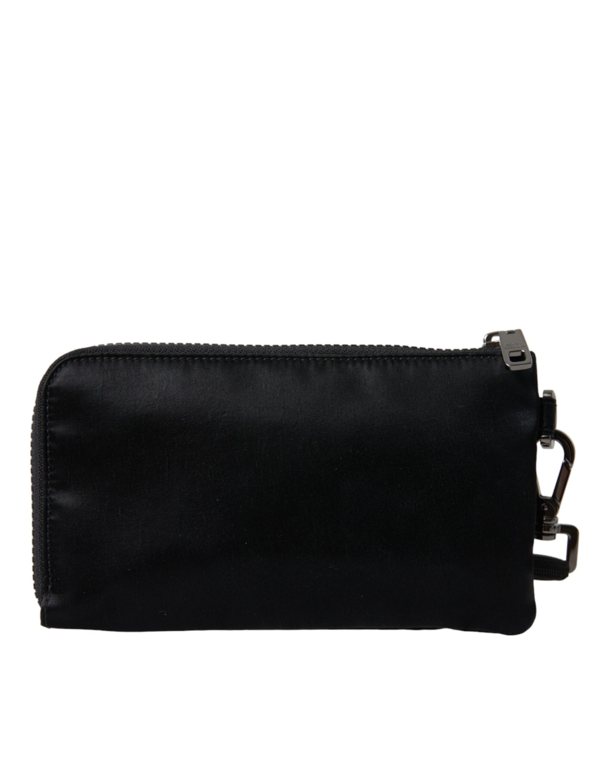 Dolce & Gabbana Elegant Black Nylon & Leather Women's Pouch Size ONE SIZE - 3 Thumbnail