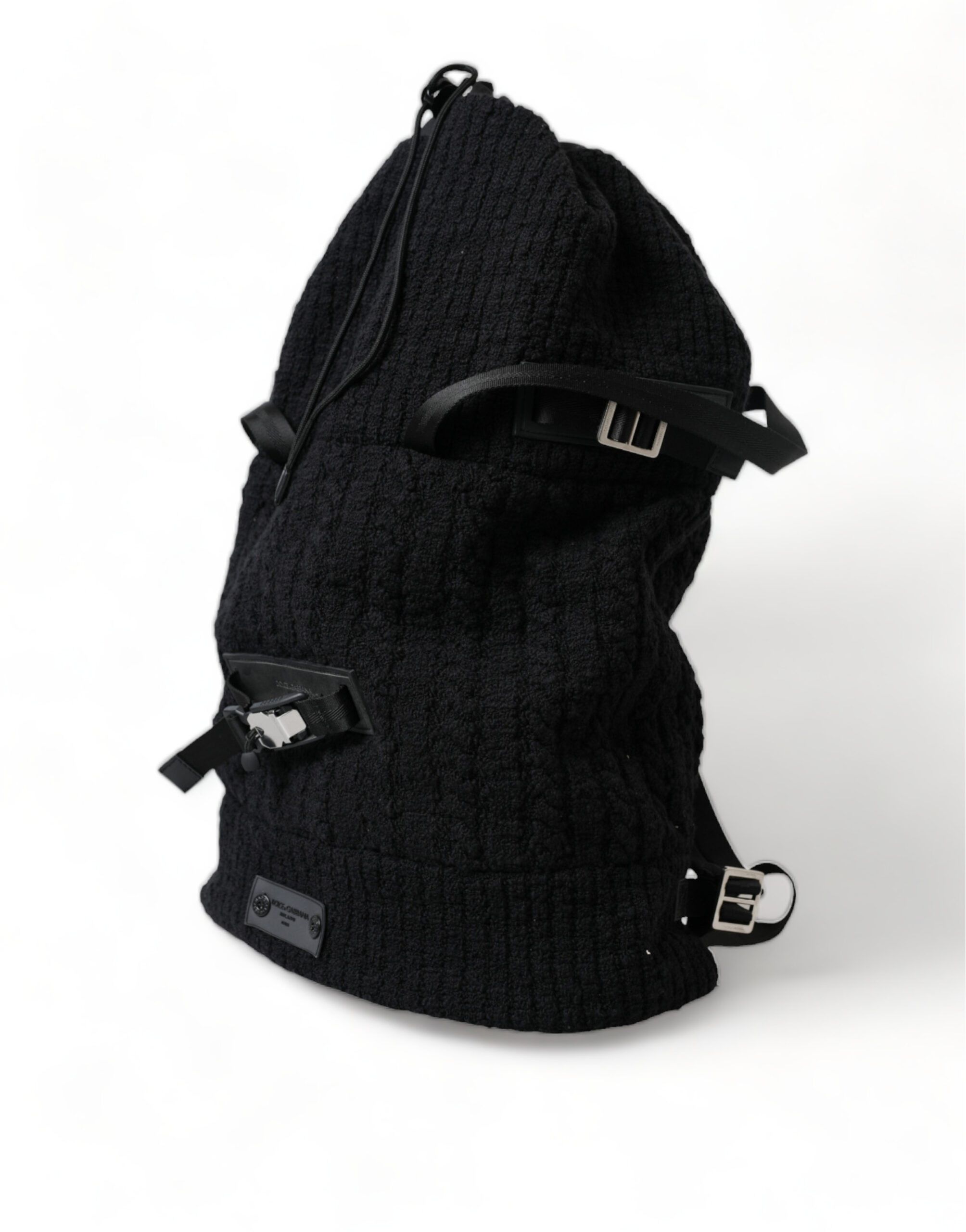Dolce & Gabbana Elegant Tricot Wool-Blend Backpack in Men's Black Size ONE SIZE - 2 Thumbnail