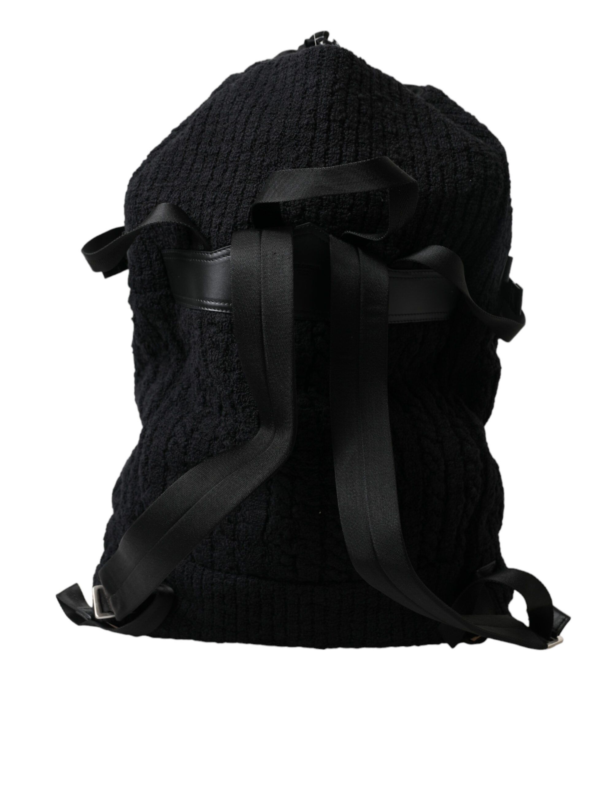 Dolce & Gabbana Elegant Tricot Wool-Blend Backpack in Men's Black Size ONE SIZE - 3 Thumbnail