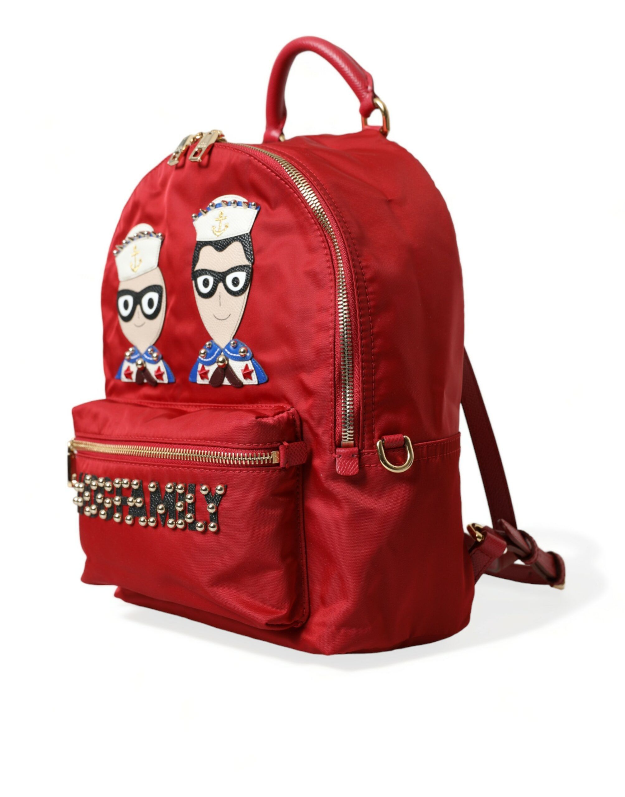 Dolce & Gabbana Embellished Red Backpack with Gold Women's Detailing Size ONE SIZE - 2 Thumbnail