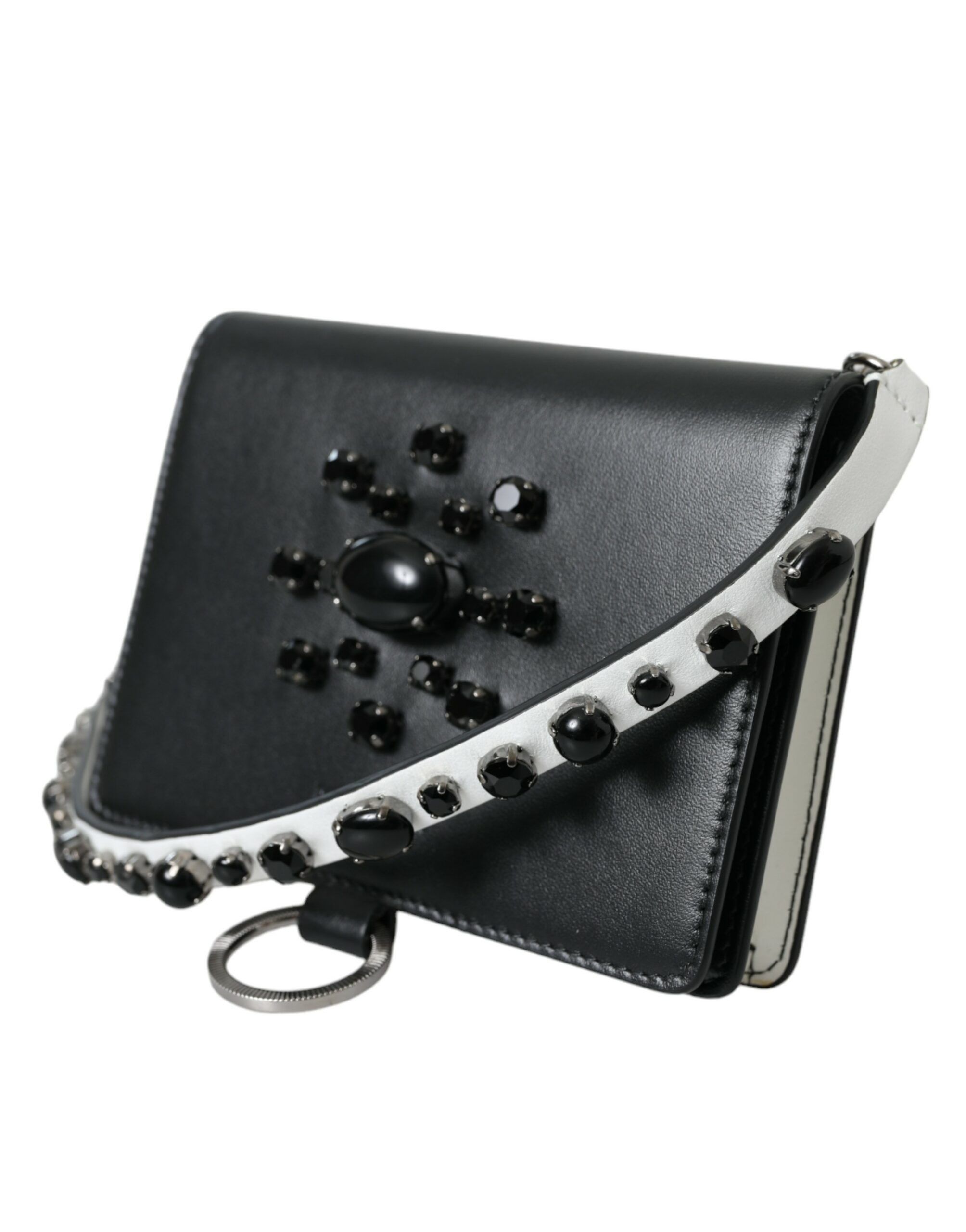 Dolce & Gabbana Elegant Crystal-Embellished Leather Card Women's Holder Size ONE SIZE - 2 Thumbnail