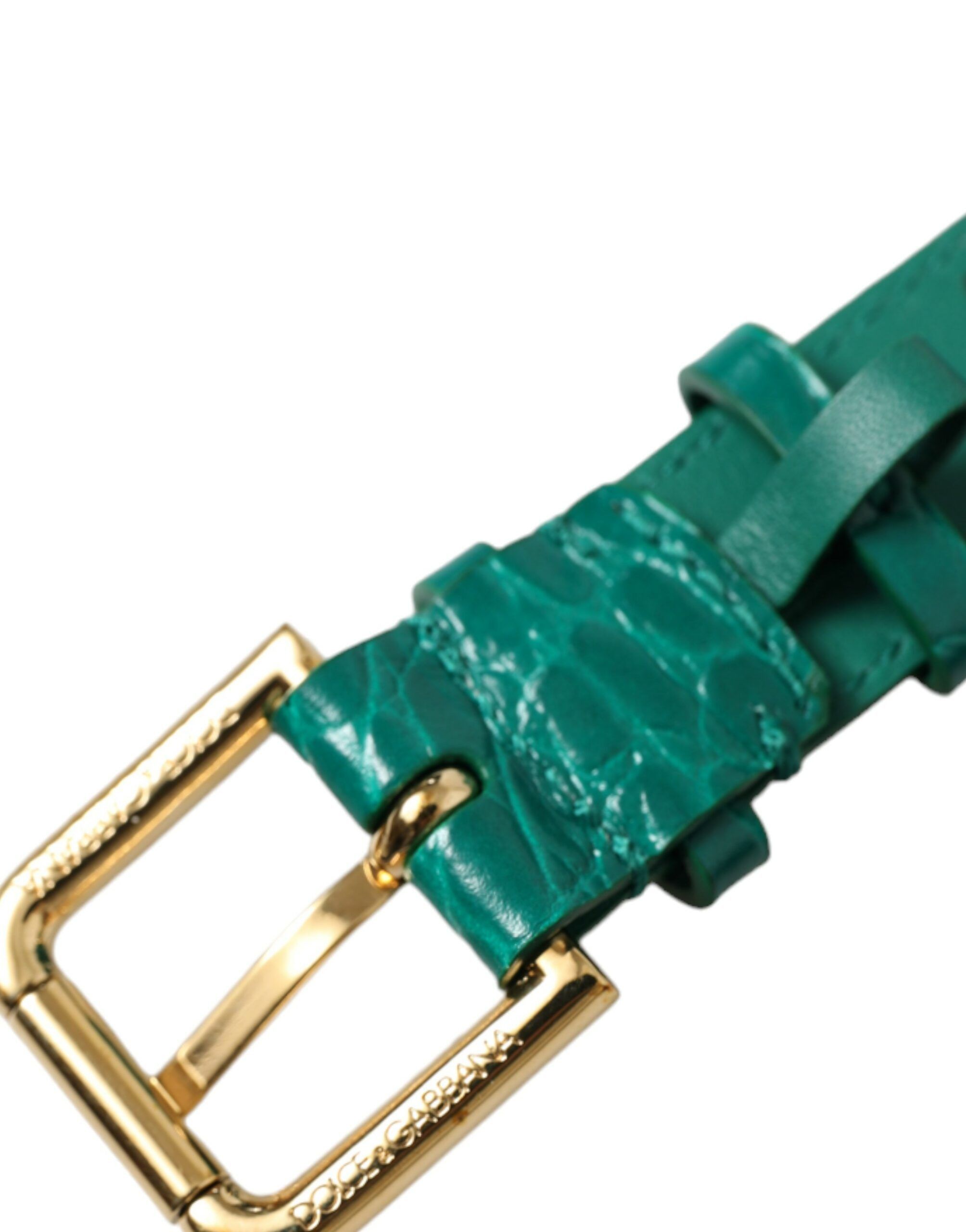 Dolce & Gabbana Elegant Green Leather Neck Women's Band Size ONE SIZE - 4 Thumbnail