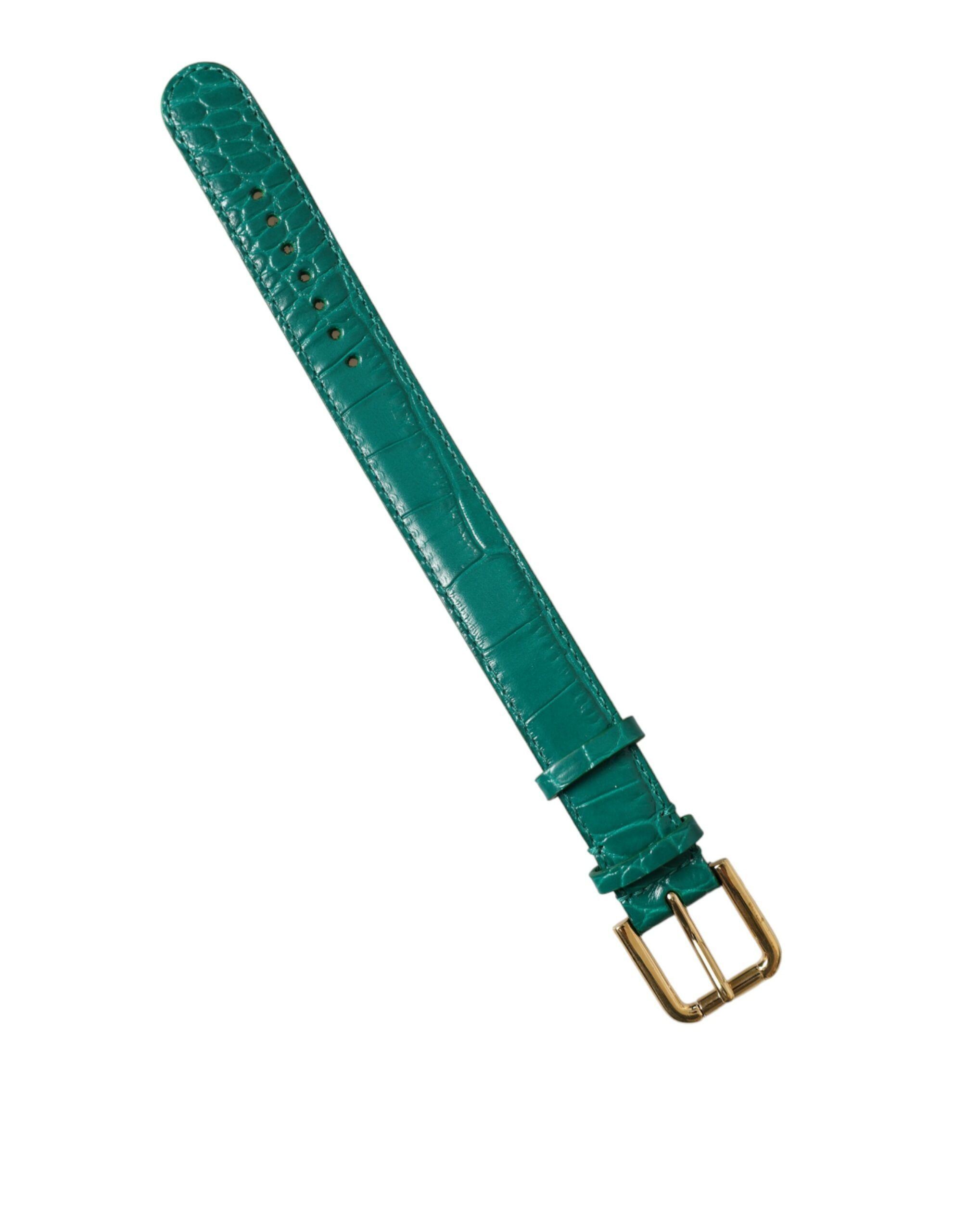 Dolce & Gabbana Elegant Green Leather Neck Women's Band Size ONE SIZE - 2 Thumbnail