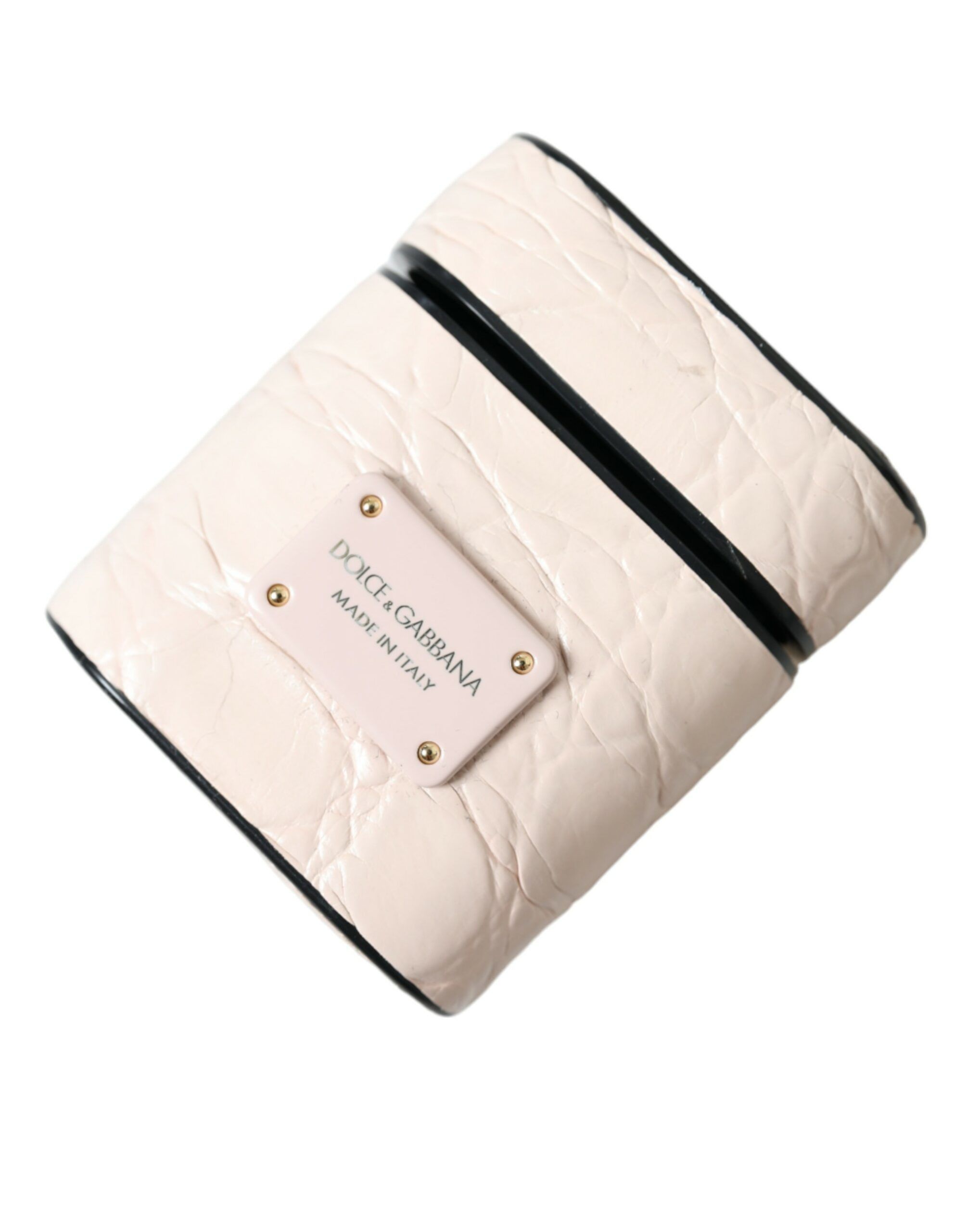 Dolce & Gabbana Elegant Light Pink Leather Airpod Women's Case Size ONE SIZE - 5 Thumbnail