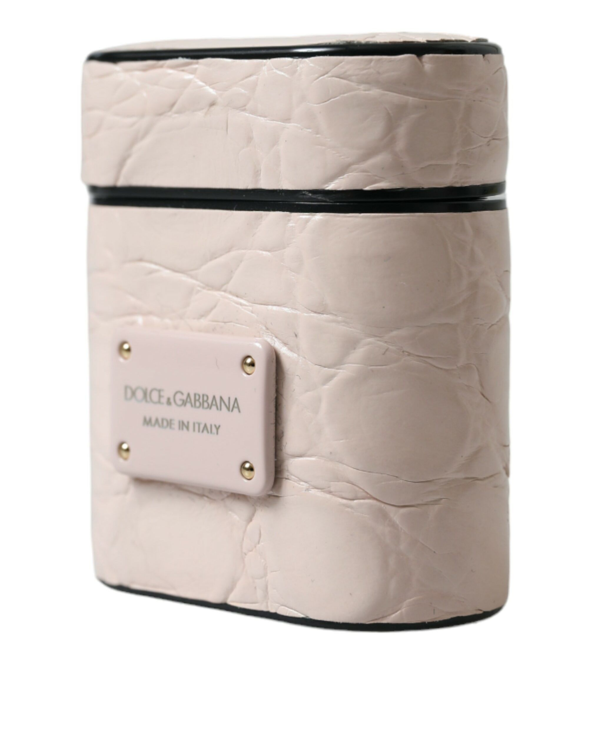 Dolce & Gabbana Elegant Light Pink Leather Airpod Women's Case Size ONE SIZE - 2 Thumbnail