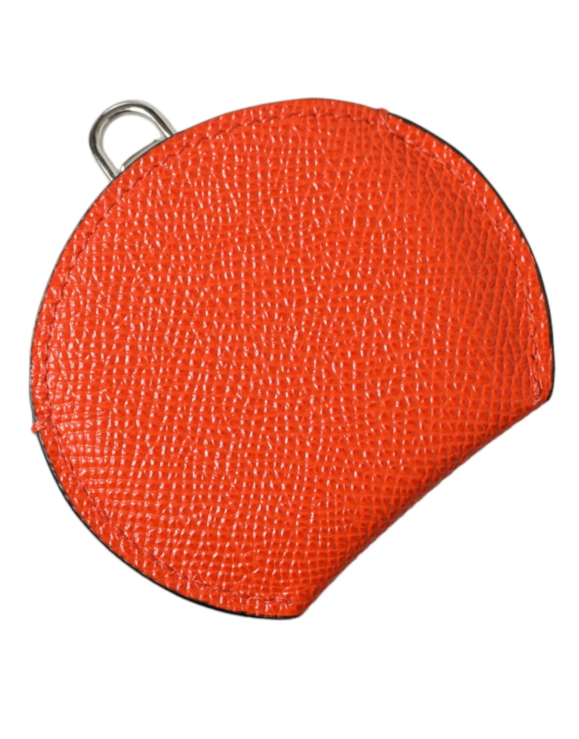 Dolce & Gabbana Elegant Orange Leather Mirror Women's Holder Size ONE SIZE - 2 Thumbnail