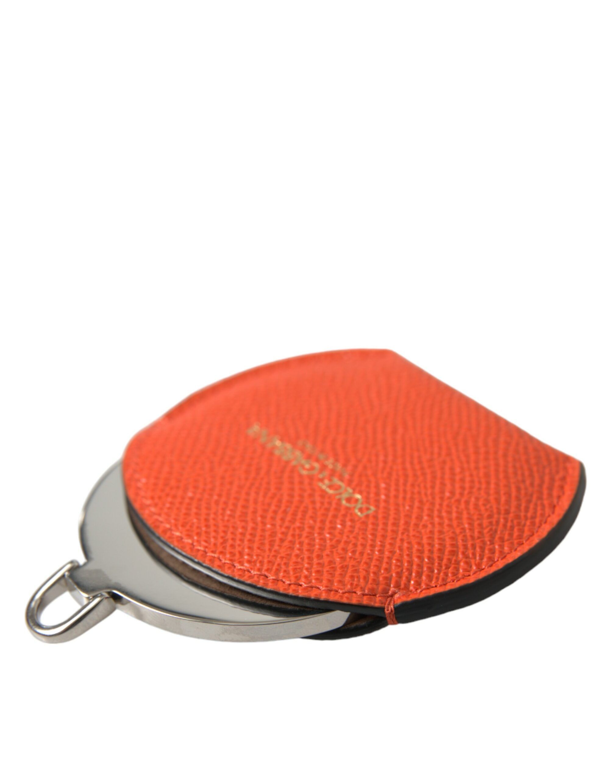 Dolce & Gabbana Elegant Orange Leather Mirror Women's Holder Size ONE SIZE - 4 Thumbnail