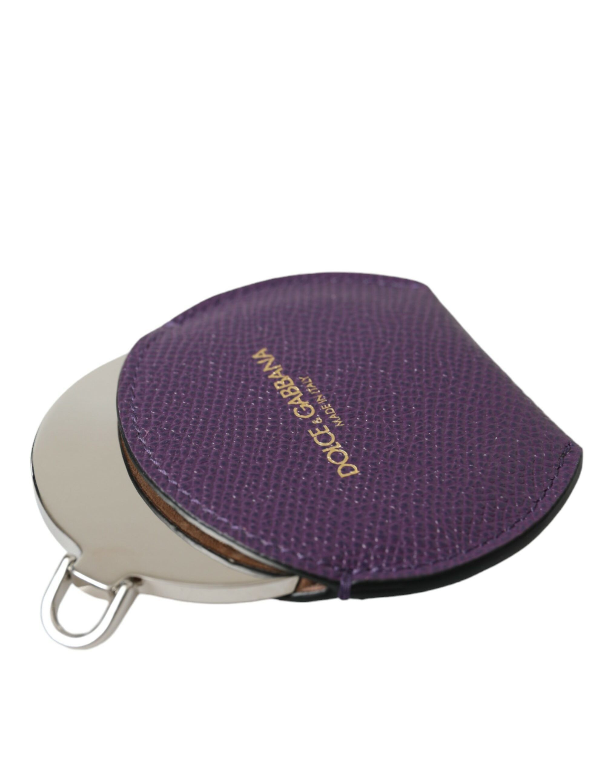 Dolce & Gabbana Elegant Purple Leather Mirror Women's Holder Size ONE SIZE - 4 Thumbnail
