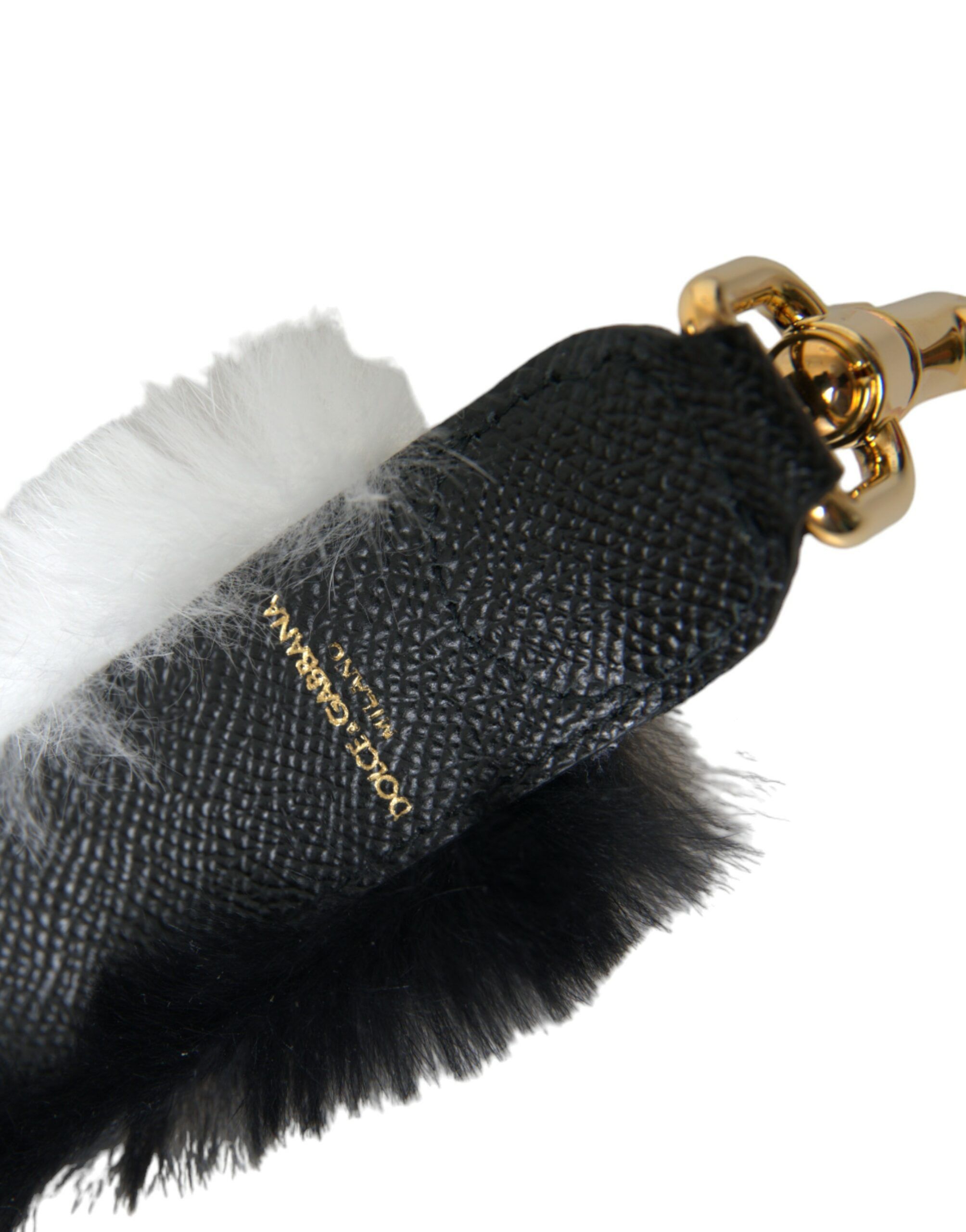 Dolce & Gabbana Black White Lapin Fur Accessory Shoulder Women's Strap Size ONE SIZE - 4 Thumbnail