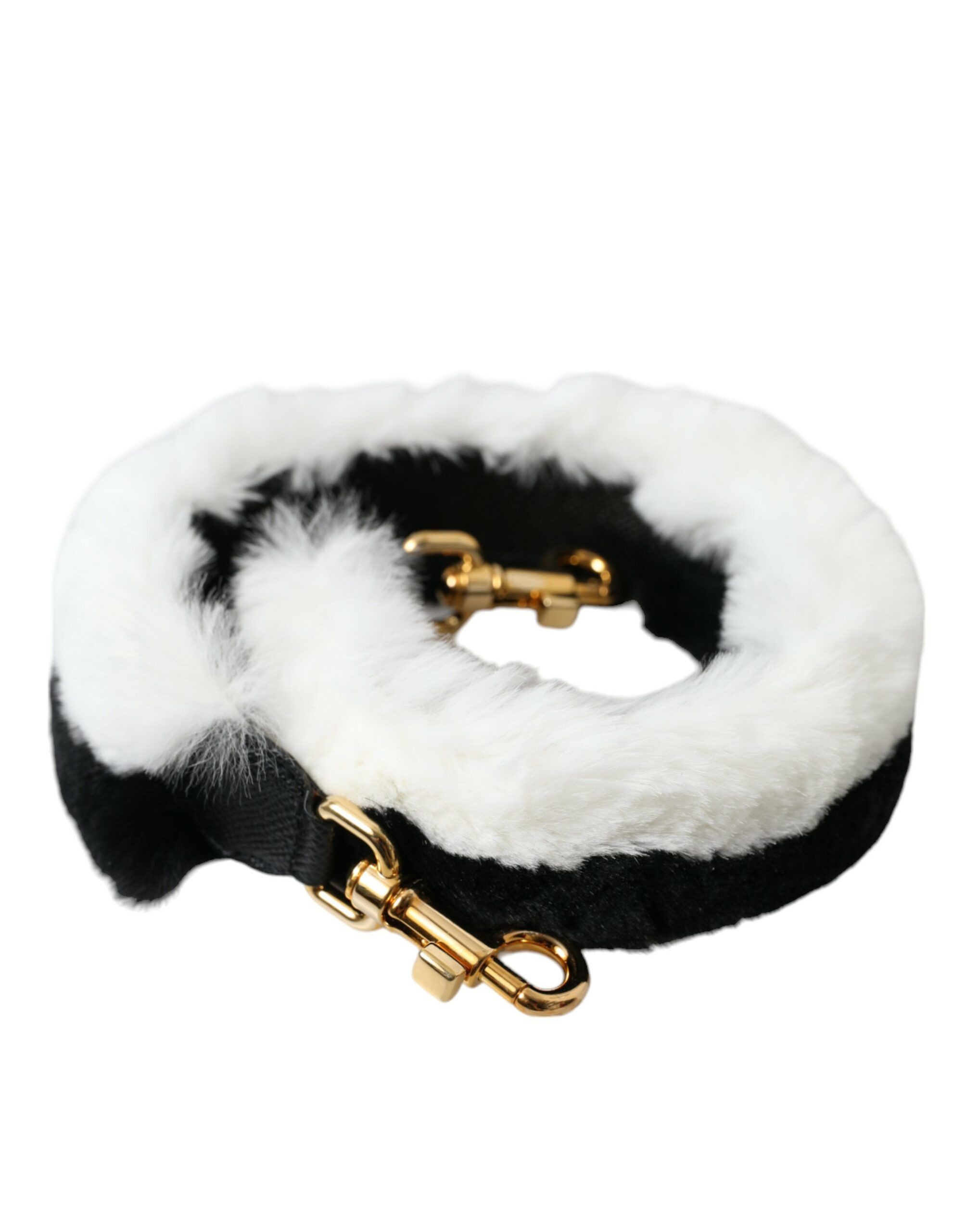 Dolce & Gabbana Black White Lapin Fur Accessory Shoulder Women's Strap Size ONE SIZE - 2 Thumbnail