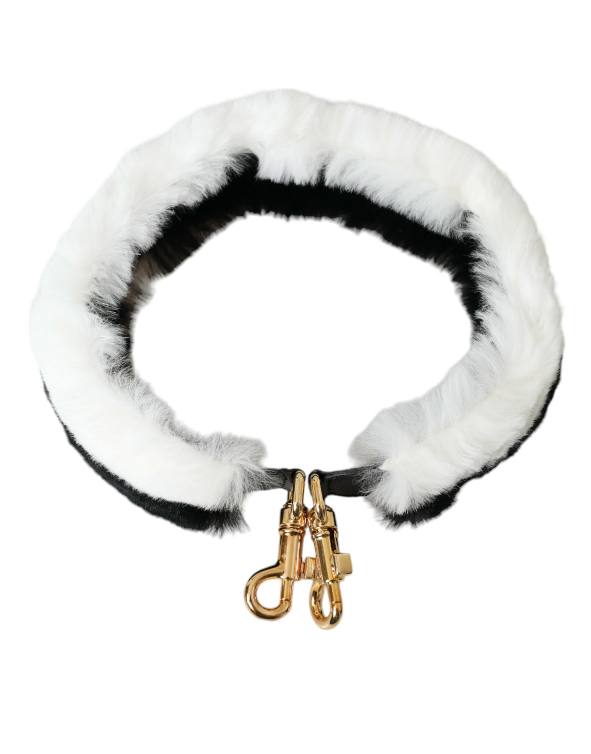 Dolce & Gabbana Black White Lapin Fur Accessory Shoulder Women's Strap Size ONE SIZE - 5 Thumbnail
