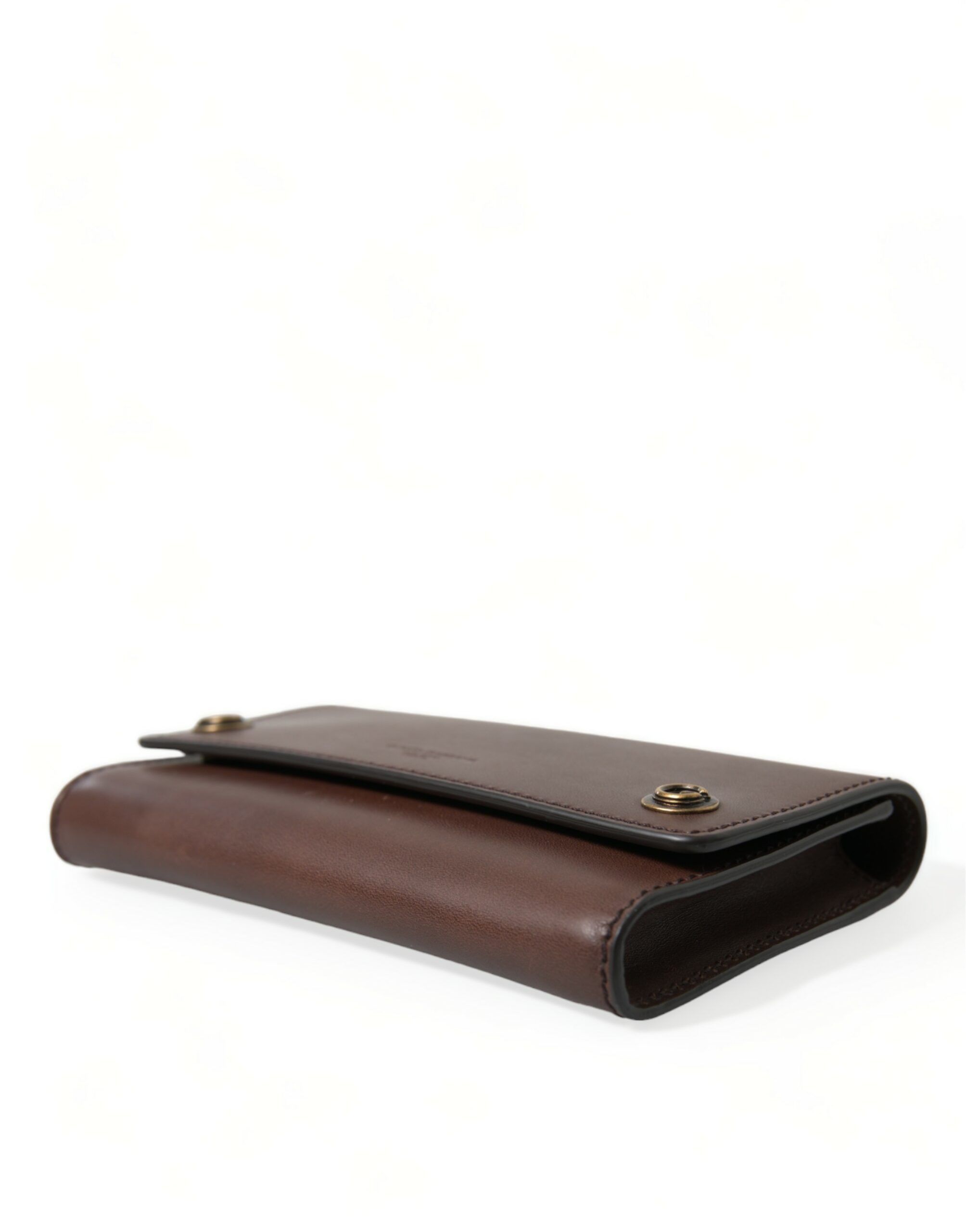 Dolce & Gabbana Chic Brown Leather Shoulder Bag with Gold Women's Detailing Size ONE SIZE - 4 Thumbnail