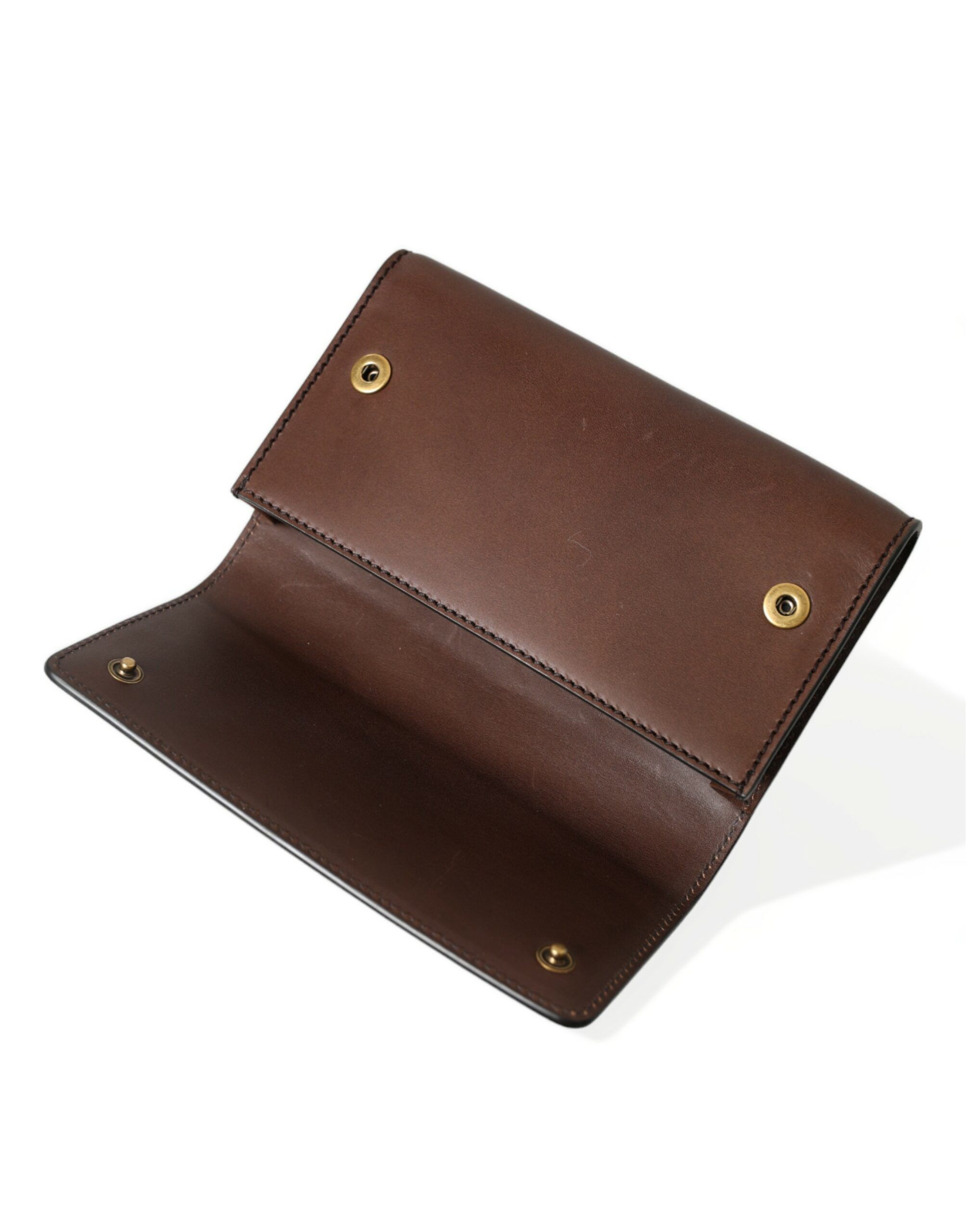 Dolce & Gabbana Chic Brown Leather Shoulder Bag with Gold Women's Detailing Size ONE SIZE - 6 Thumbnail