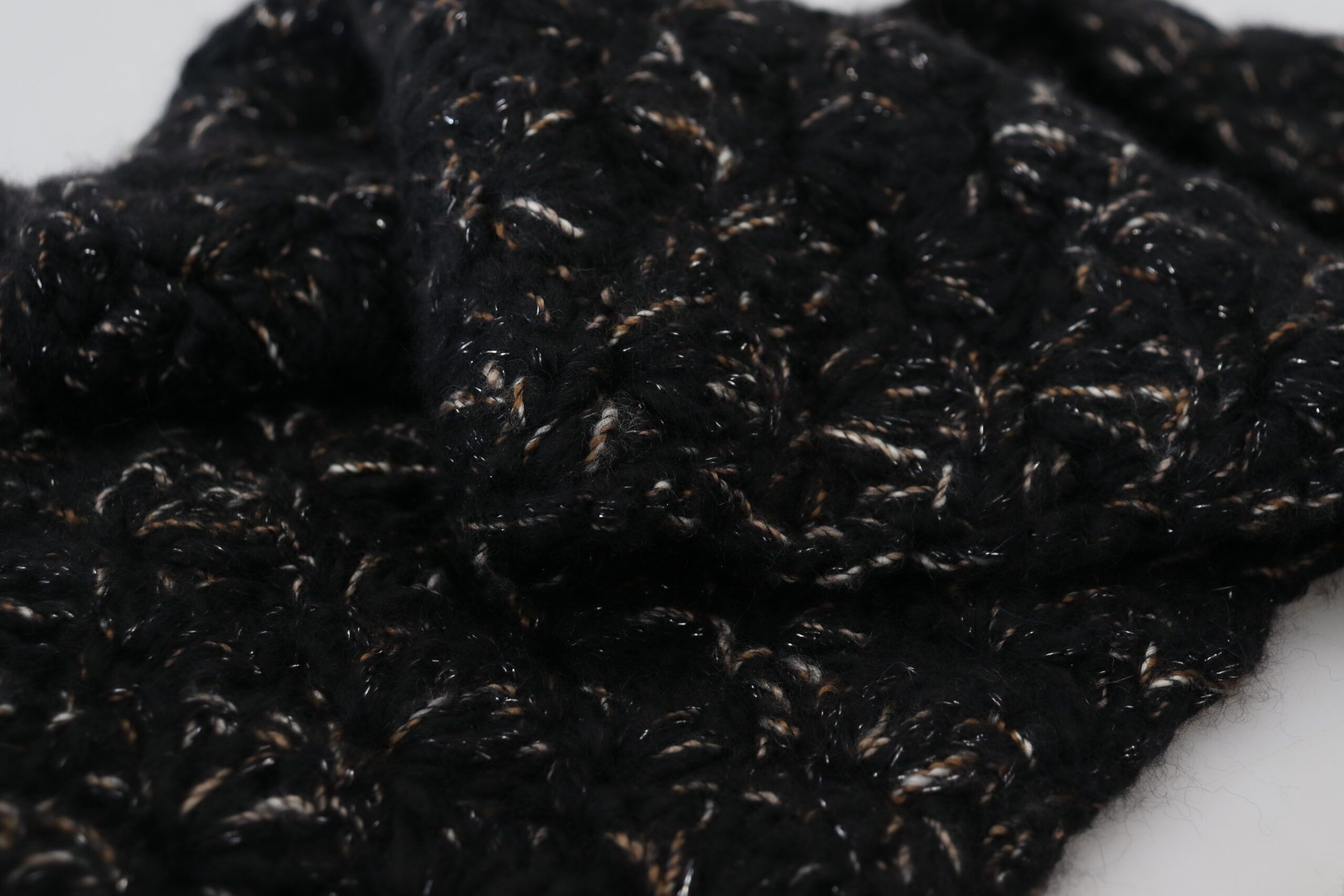 Dolce & Gabbana Elegant Virgin Wool Blend Black Women's Scarf Size ONE SIZE - 4 Thumbnail