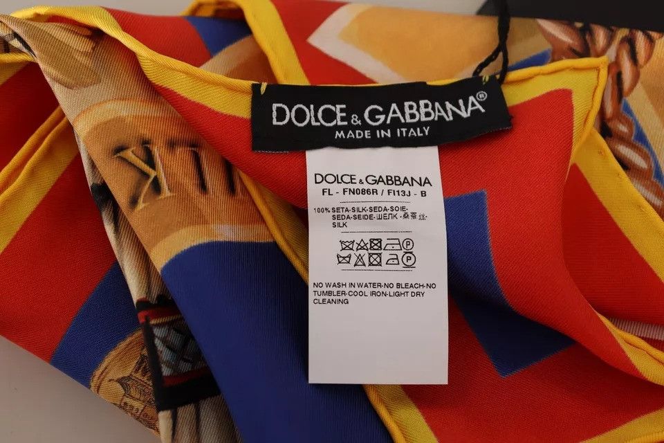 Dolce & Gabbana Multicolor Italy China Silk Shawl Wrap Women's Scarf Size ONE SIZE - 4 Thumbnail
