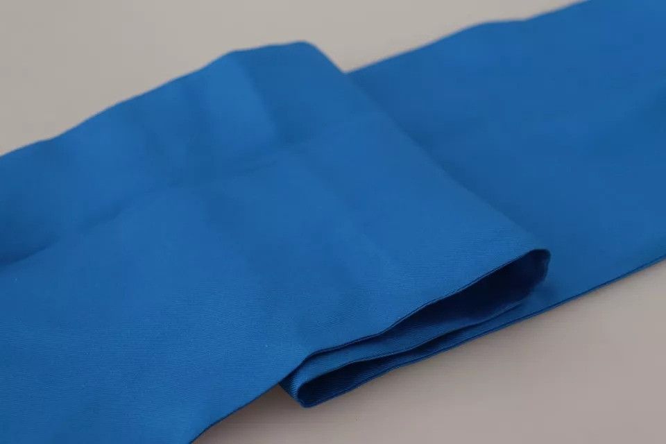 Dolce & Gabbana Royal Blue Men's Neck Wrap Shawl Silk Men's Scarf Size ONE SIZE - 5 Thumbnail