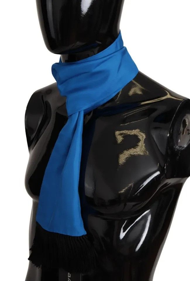 Dolce & Gabbana Royal Blue Men's Neck Wrap Shawl Silk Men's Scarf Size ONE SIZE - 2 Thumbnail