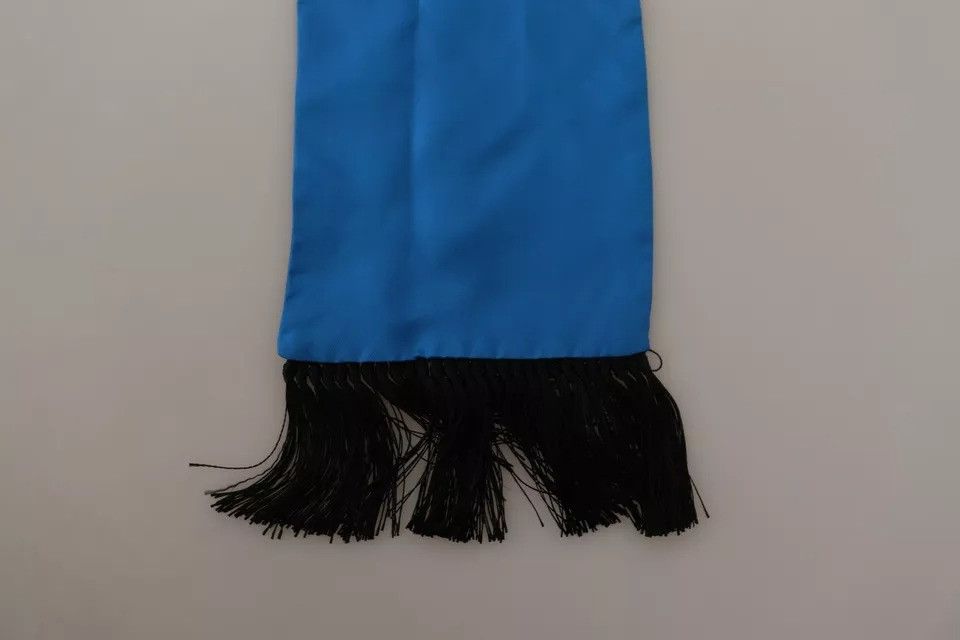 Dolce & Gabbana Royal Blue Men's Neck Wrap Shawl Silk Men's Scarf Size ONE SIZE - 4 Thumbnail