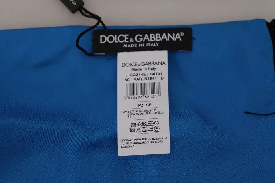 Dolce & Gabbana Royal Blue Men's Neck Wrap Shawl Silk Men's Scarf Size ONE SIZE - 3 Thumbnail