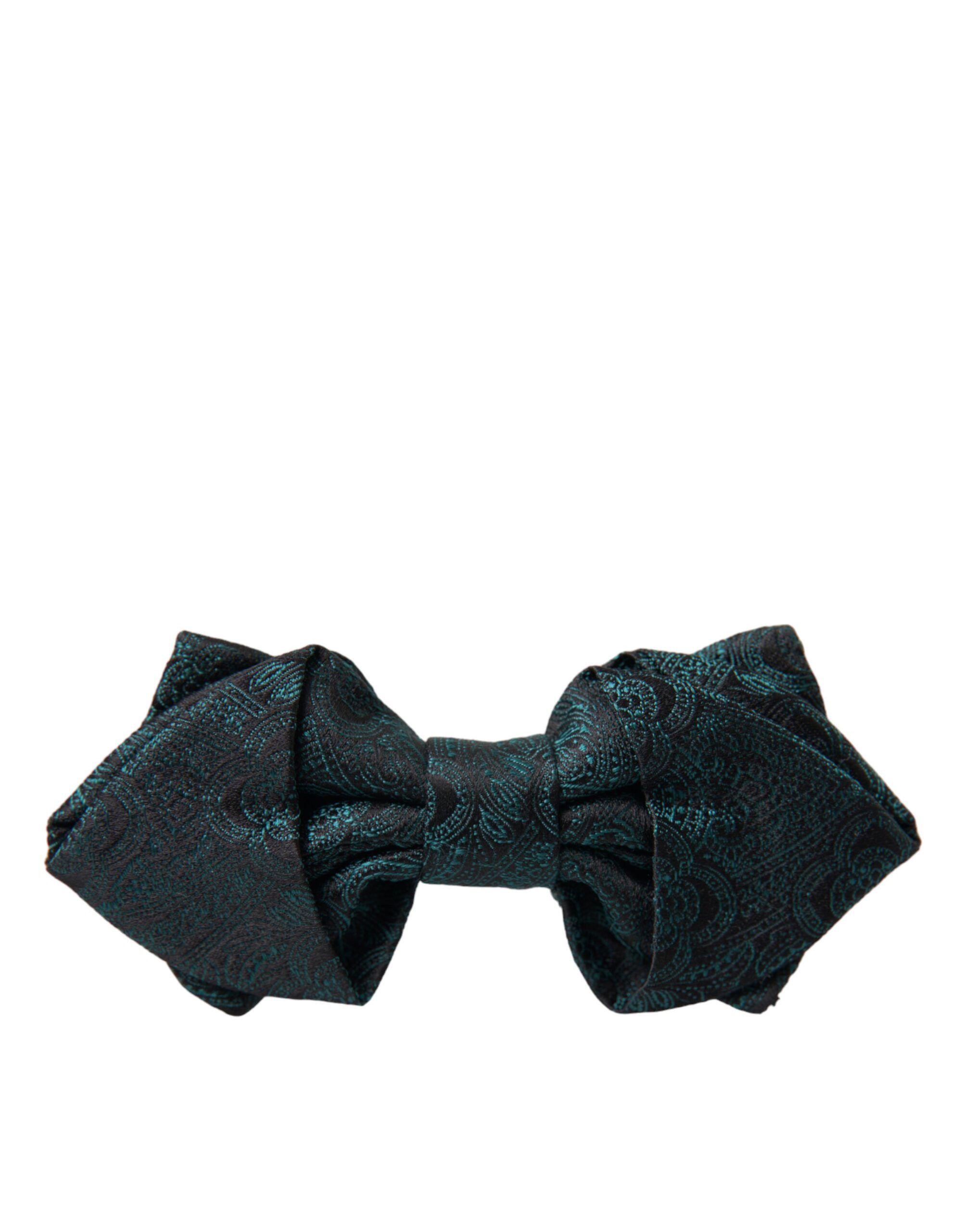 Dolce & Gabbana Green Bandana Silk Adjustable Neck Bow Men's Tie Size ONE SIZE - 4 Thumbnail