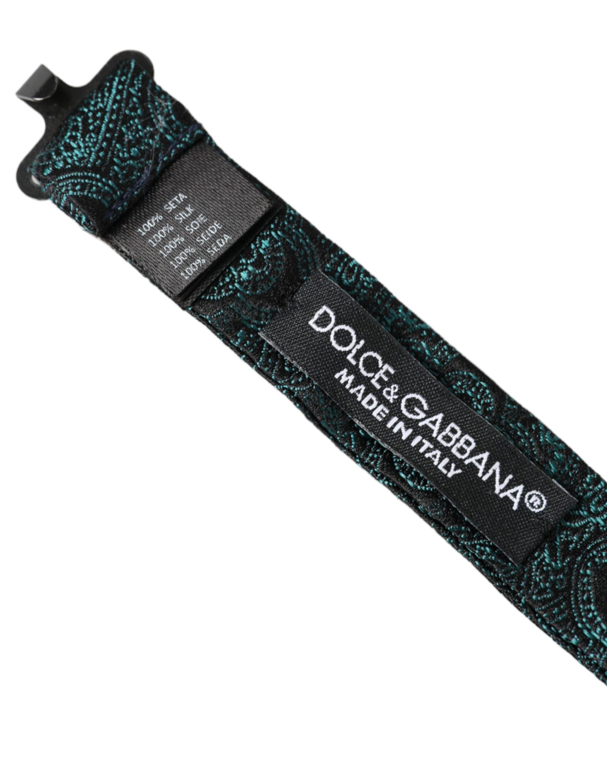 Dolce & Gabbana Green Bandana Silk Adjustable Neck Bow Men's Tie Size ONE SIZE - 3 Thumbnail
