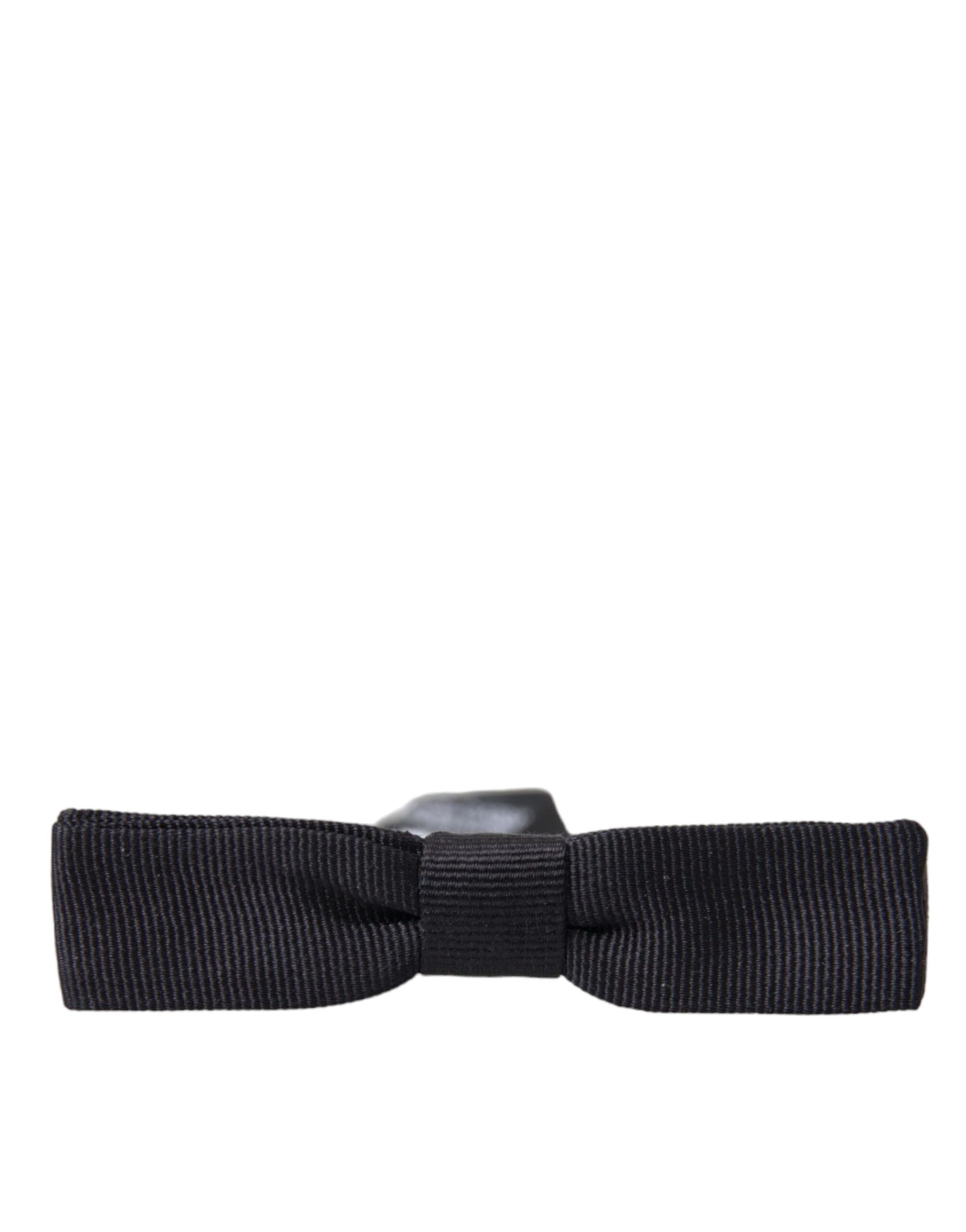 Dolce & Gabbana Black Silk Adjustable Men Neck Bow Men's Tie Size ONE SIZE - 3 Thumbnail