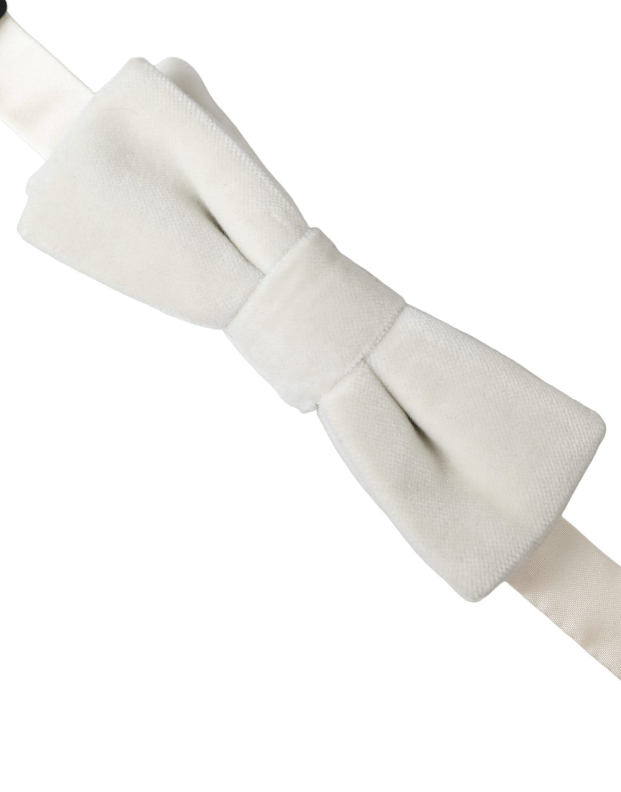 Dolce & Gabbana White Suede Cotton Adjustable Neck Men Bow Men's Tie Size ONE SIZE - 2 Thumbnail