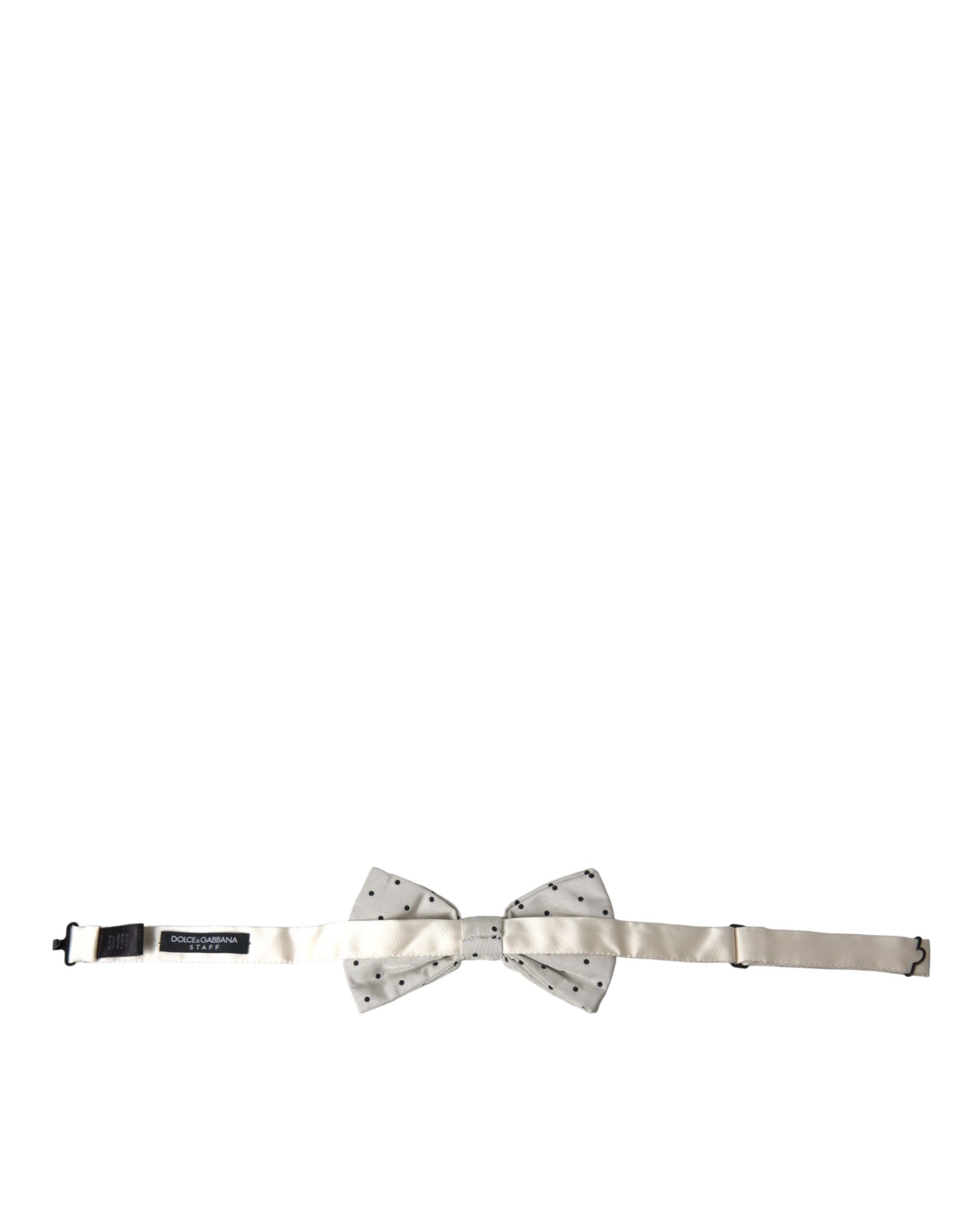 Dolce & Gabbana White Black Polka Dot Polyester Bow Tie Men's Men Size ONE SIZE - 3 Thumbnail