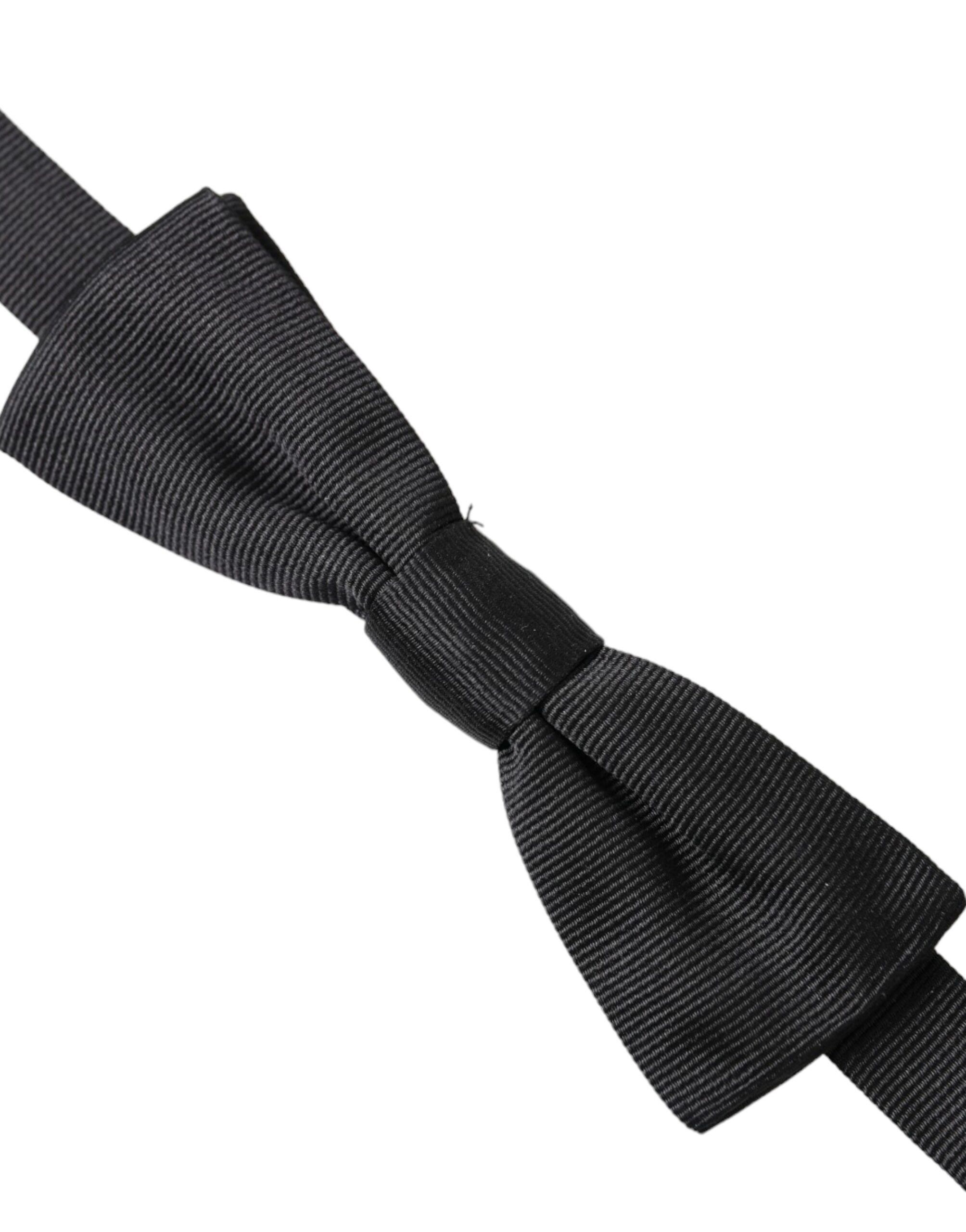 Dolce & Gabbana Black Silk Adjustable Neck Men Bow Men's Tie Size ONE SIZE - 2 Thumbnail