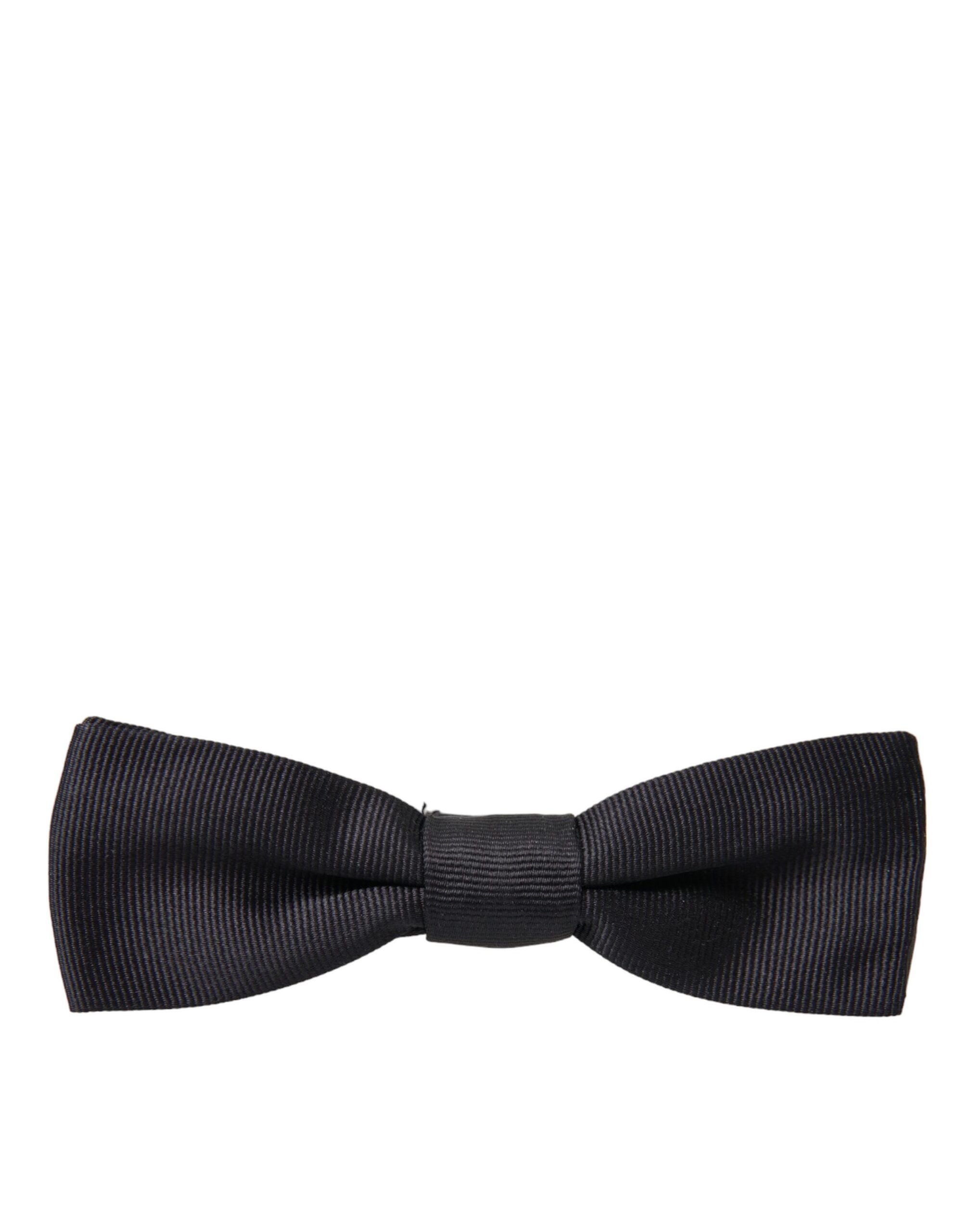 Dolce & Gabbana Black Silk Adjustable Neck Men Bow Men's Tie Size ONE SIZE - 5 Thumbnail
