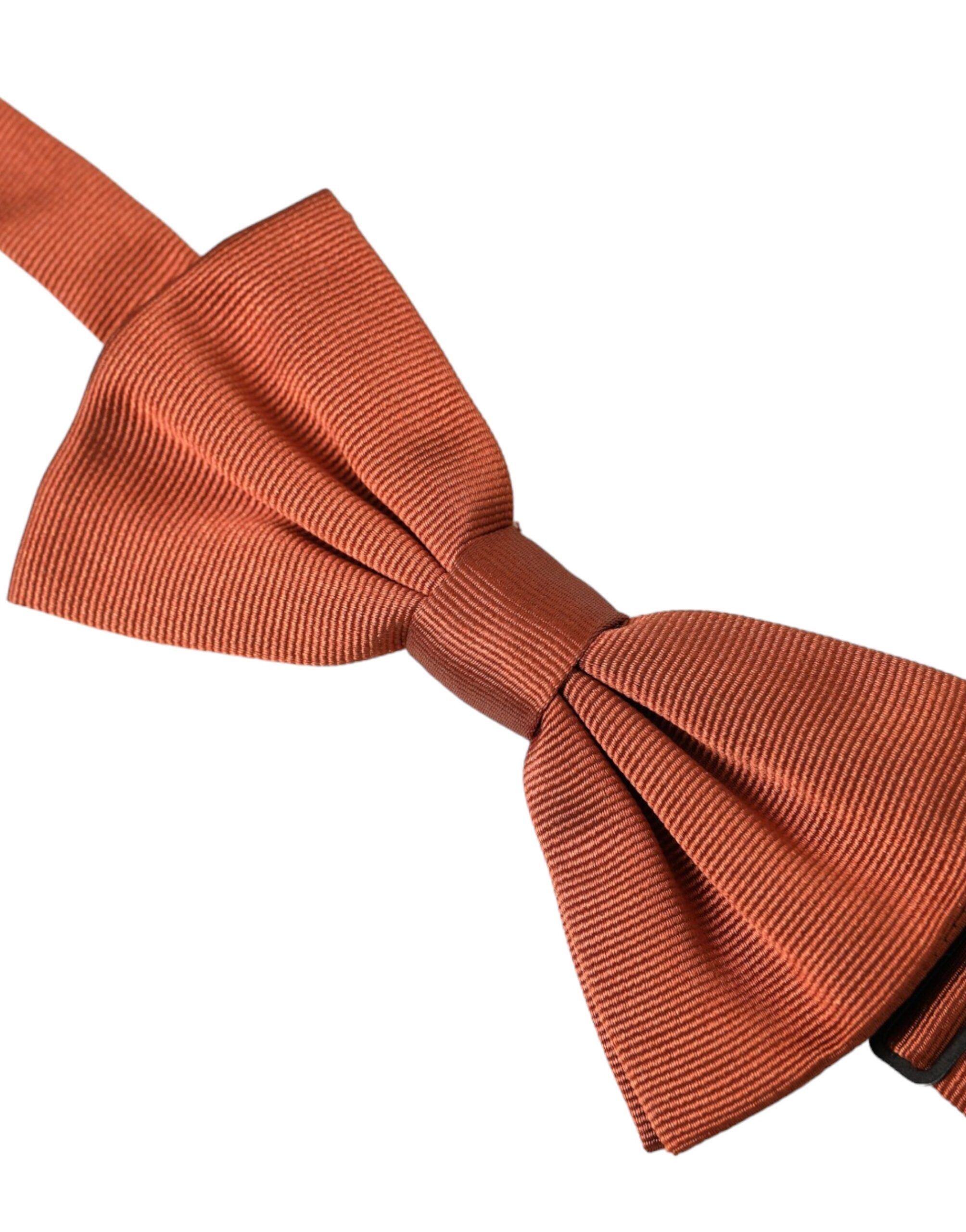 Dolce & Gabbana Brown Silk Adjustable Neck Men Bow Men's Tie Size ONE SIZE - 2 Thumbnail