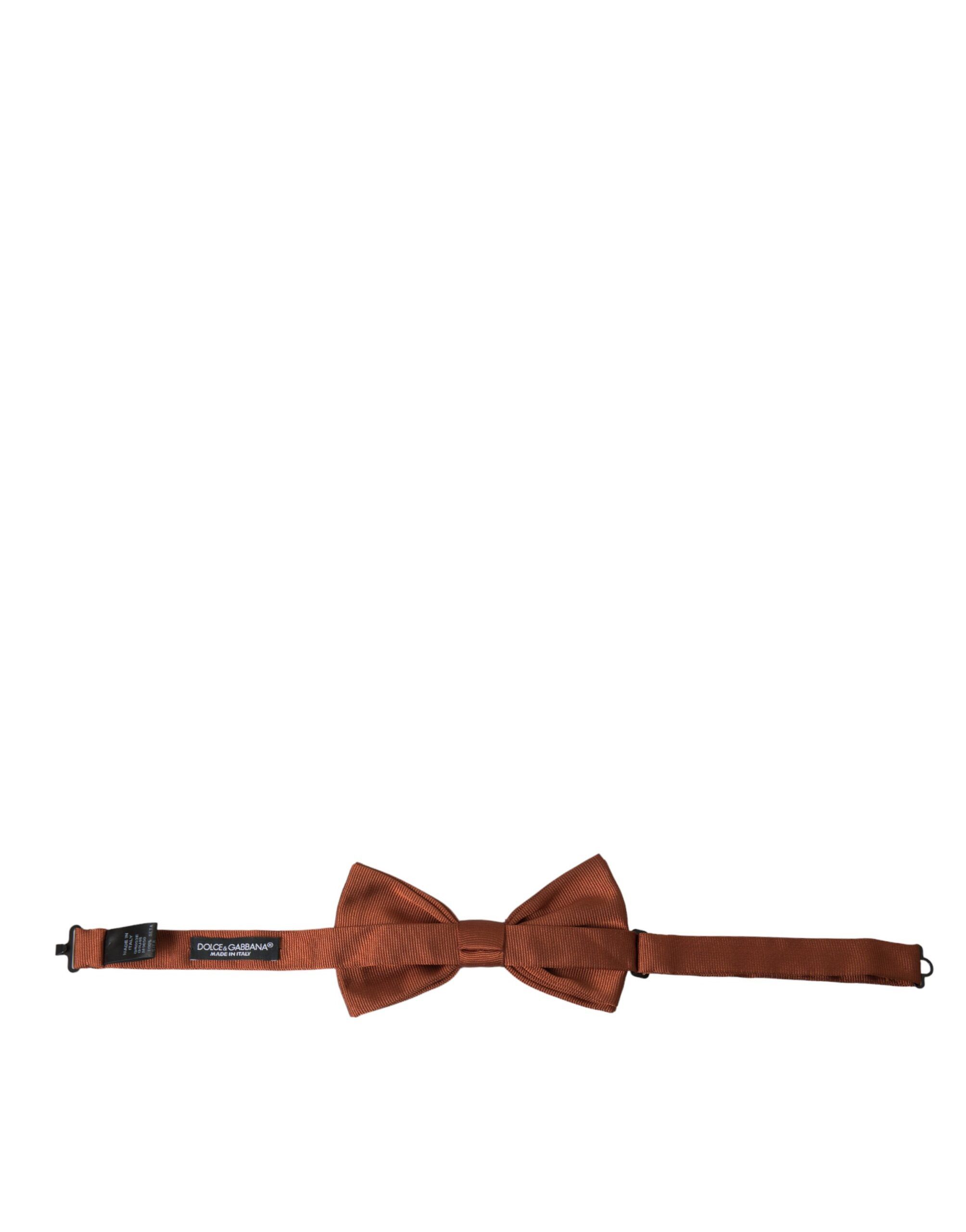 Dolce & Gabbana Brown Silk Adjustable Neck Men Bow Men's Tie Size ONE SIZE - 3 Thumbnail
