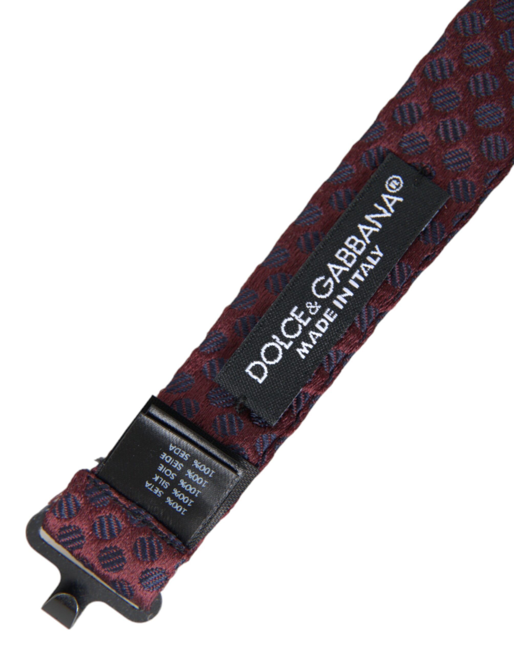 Dolce & Gabbana Maroon Polka Dots Silk Adjustable Neck Bow Men's Tie Size ONE SIZE - 3 Thumbnail