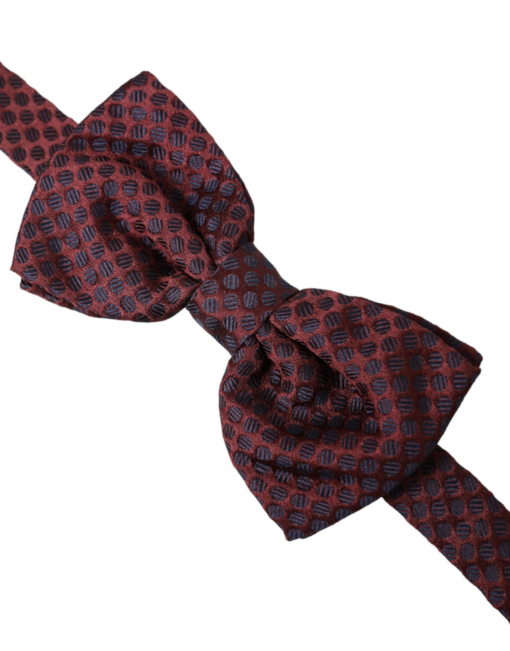 Dolce & Gabbana Maroon Polka Dots Silk Adjustable Neck Bow Men's Tie Size ONE SIZE - 2 Thumbnail