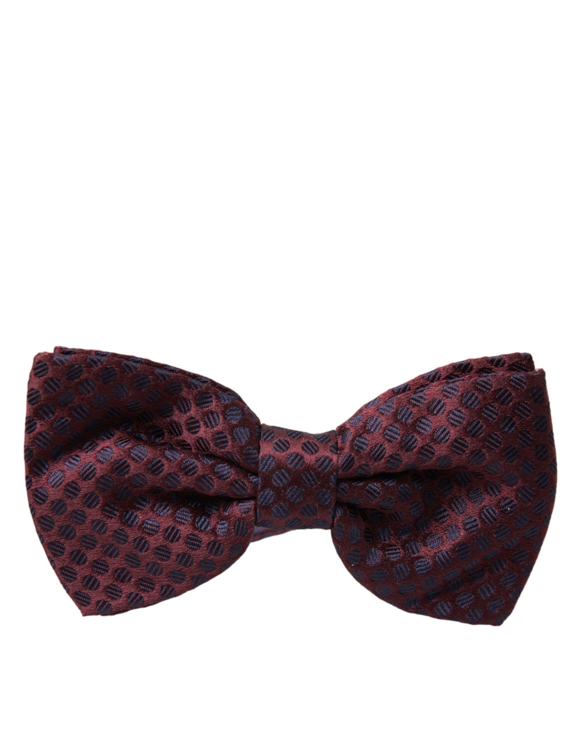 Dolce & Gabbana Maroon Polka Dots Silk Adjustable Neck Bow Men's Tie Size ONE SIZE - 4 Thumbnail